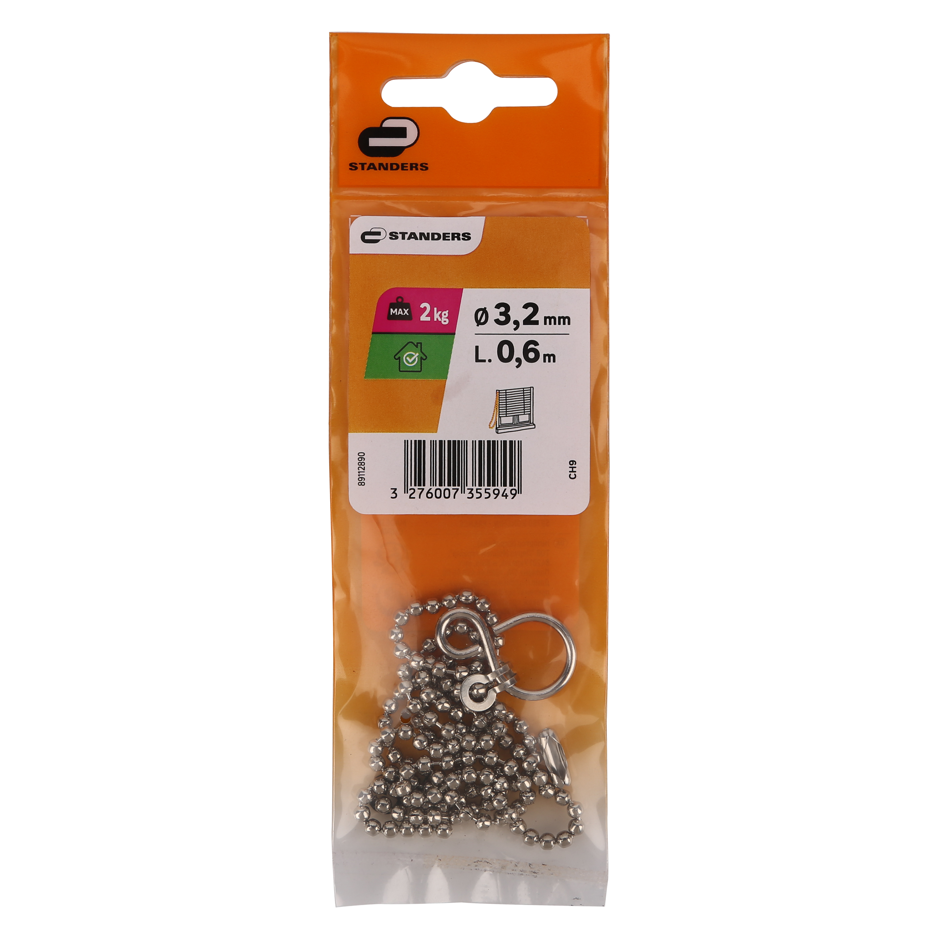 Łańcuszek kulkowy 3.2 mm x 0.6 m 2 kg niklowany - 6