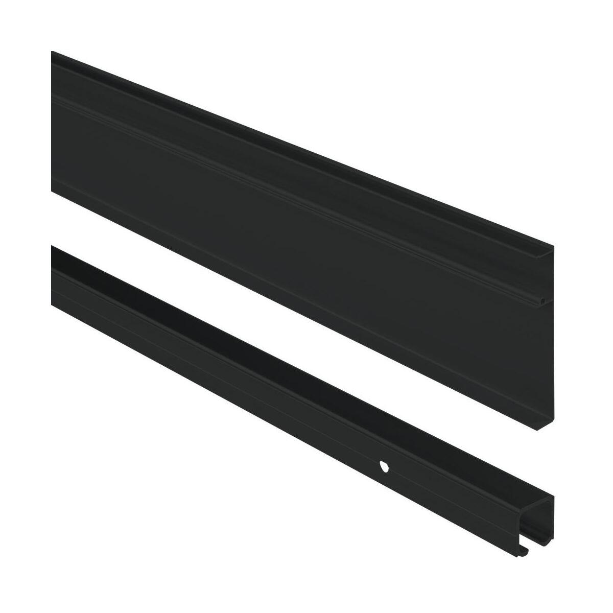Guia de parede para porta de correr ARTENS KIT GUARNIÇÃO ALUMÍNIO PRETO 186CM - 4
