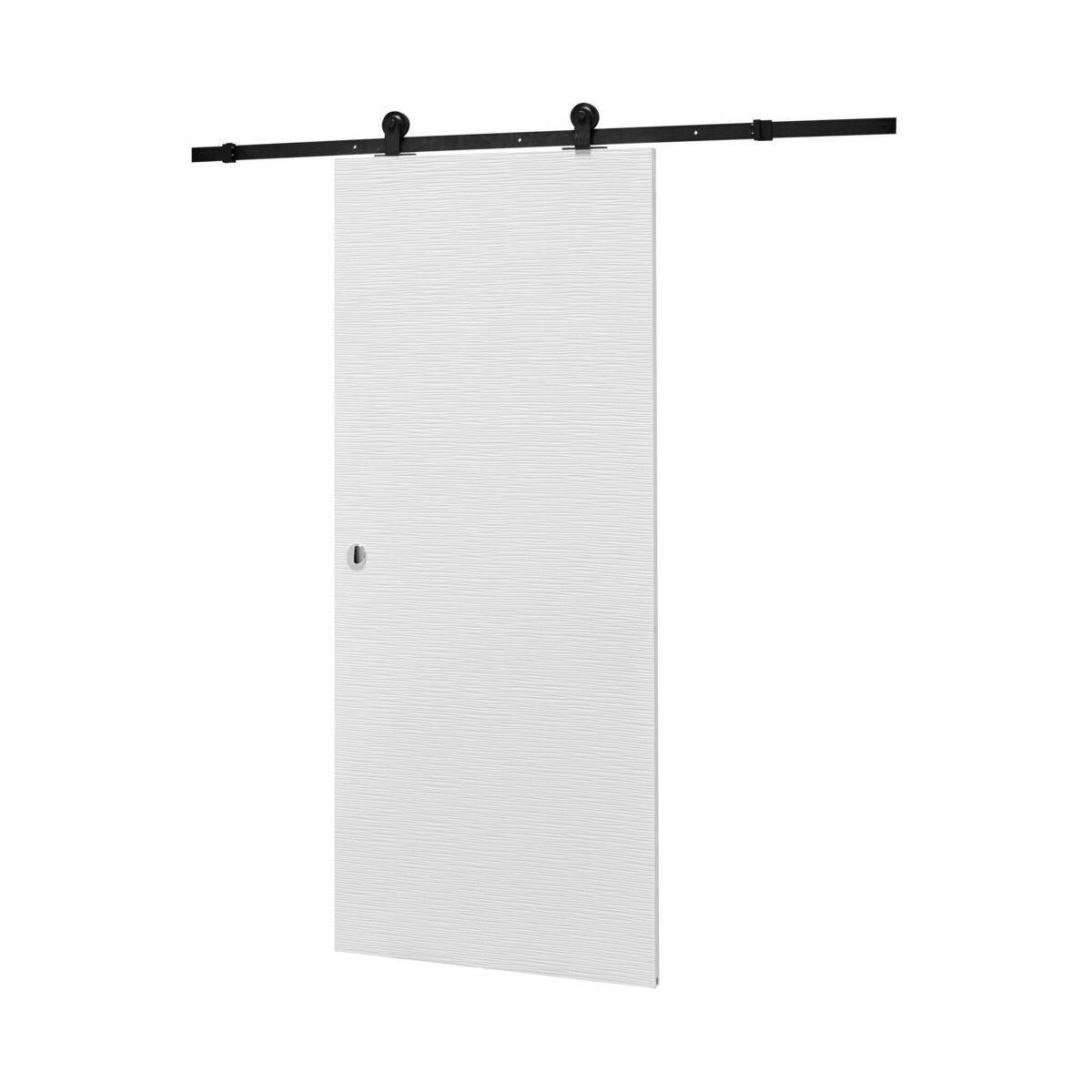 Guía puerta corredera aluminio negro Industrial recortable pared 180cm Artens - 23