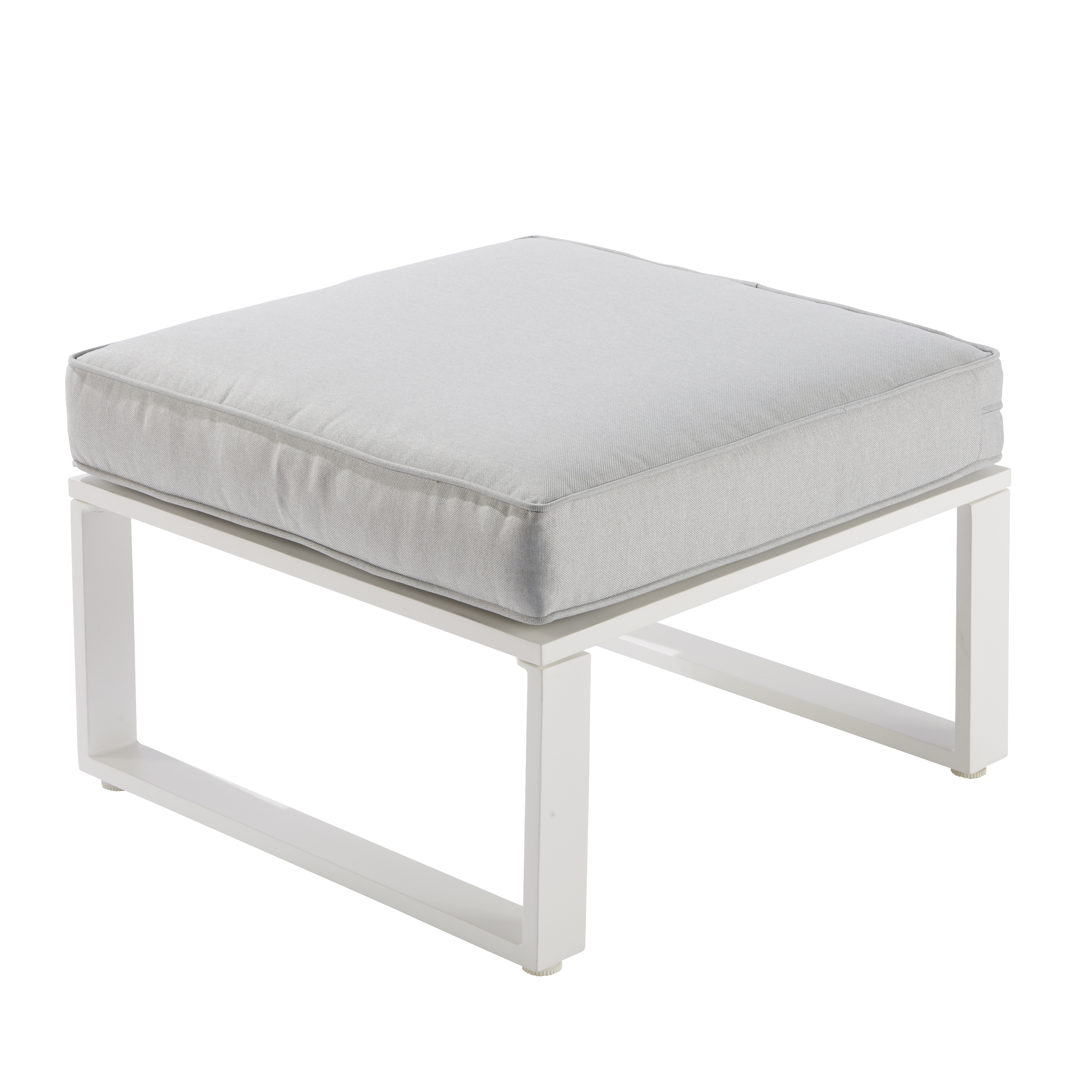 Salotto da giardino angolare per 7 persone bianco Odyssea NATERIAL con cuscini in poliestere grigio - 11