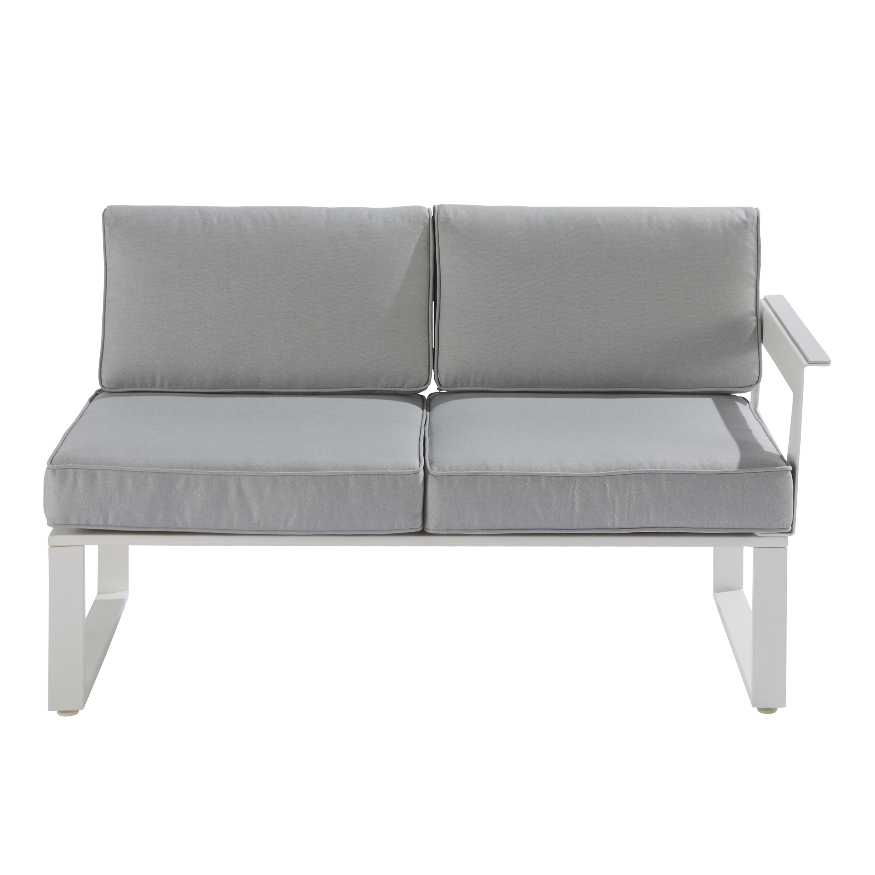 Salotto da giardino angolare per 7 persone bianco Odyssea NATERIAL con cuscini in poliestere grigio - 13