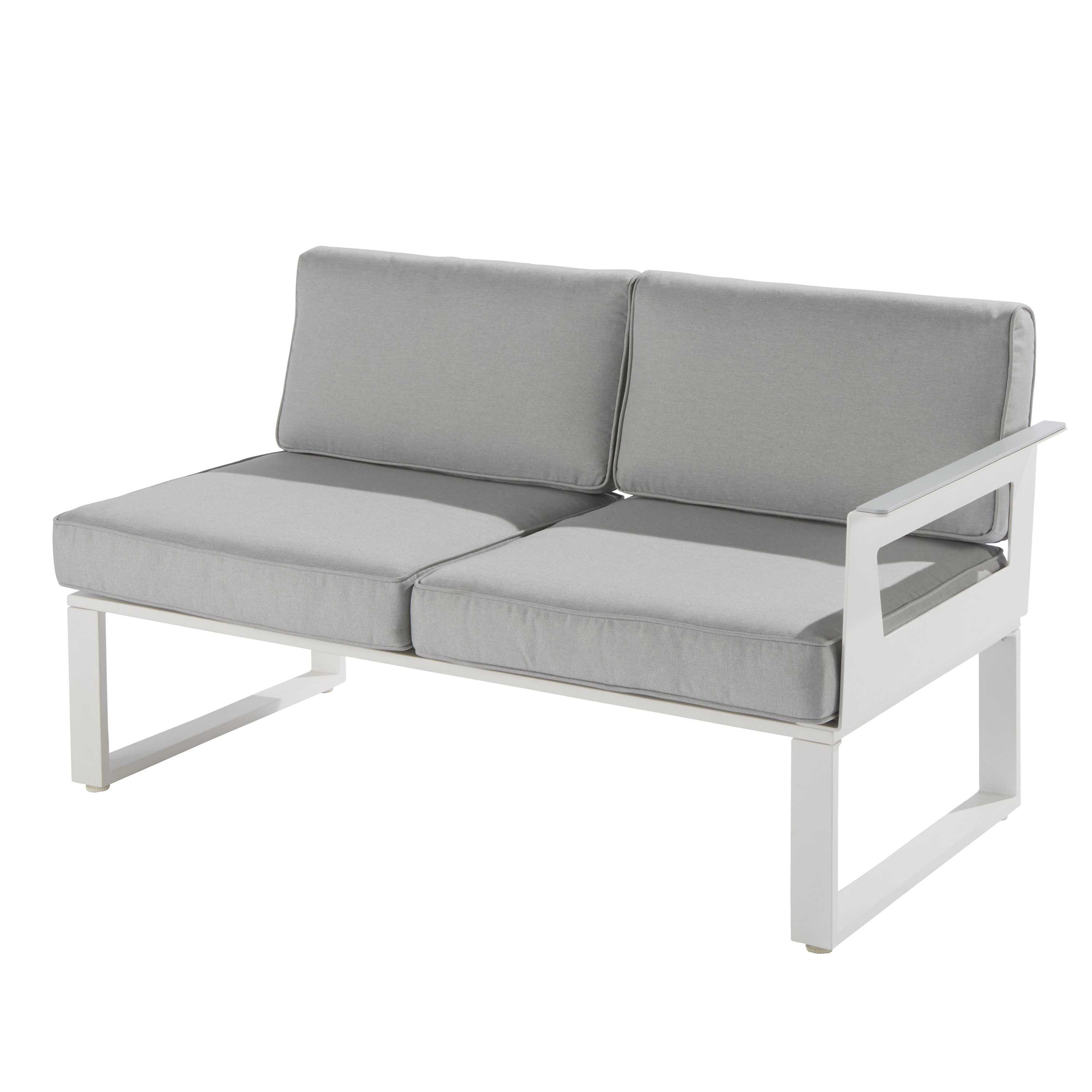 Salotto da giardino angolare per 7 persone bianco Odyssea NATERIAL con cuscini in poliestere grigio - 14