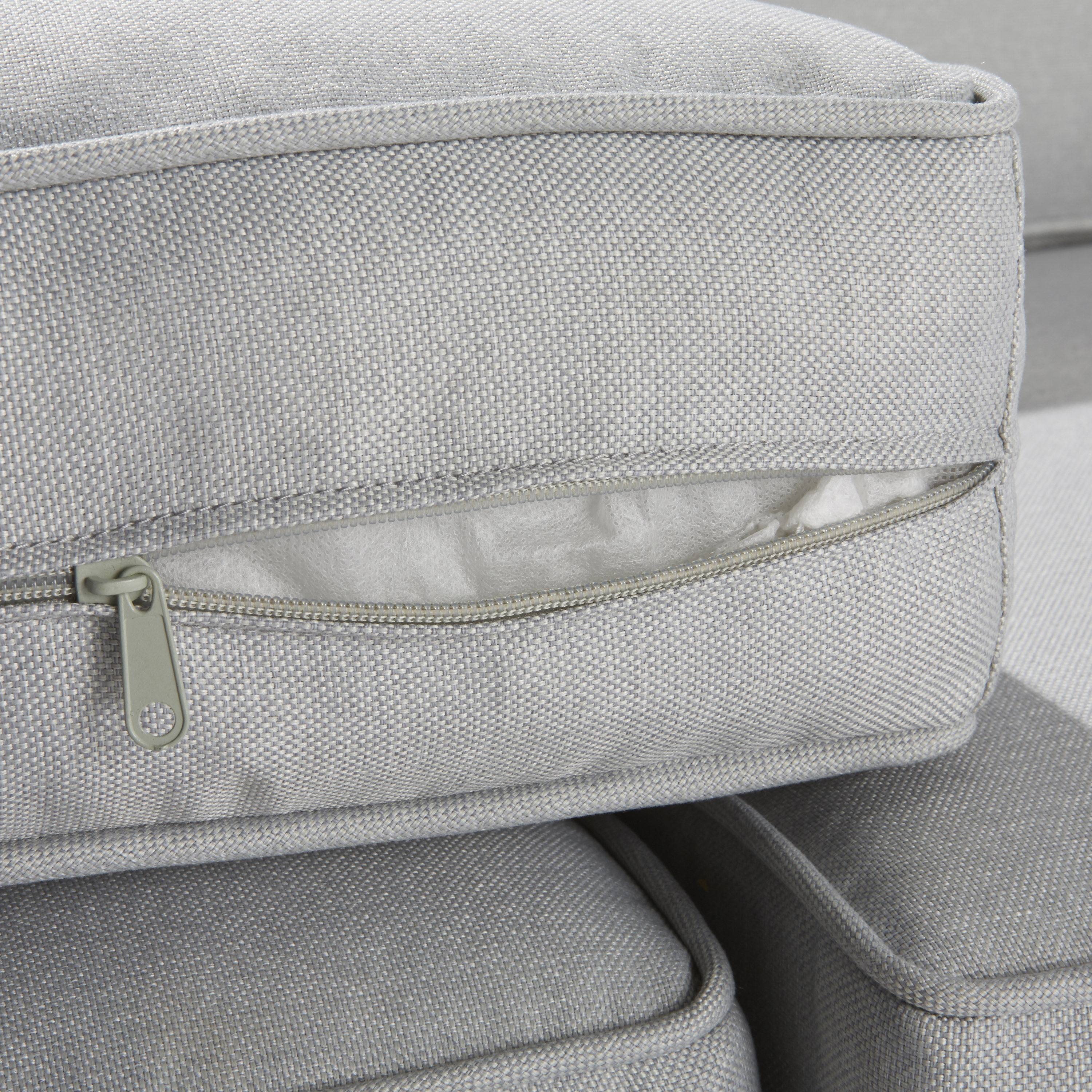 Salotto da giardino angolare per 7 persone bianco Odyssea NATERIAL con cuscini in poliestere grigio - 25