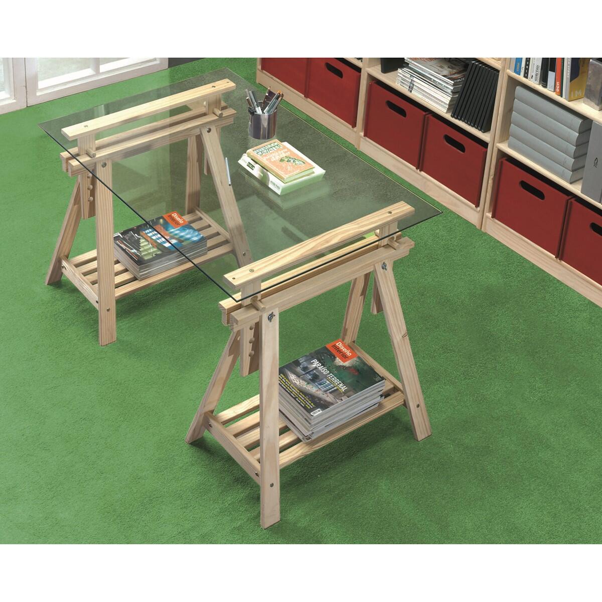 Caballete de madera natural regulable en altura de 70 a 98.5cm - 19