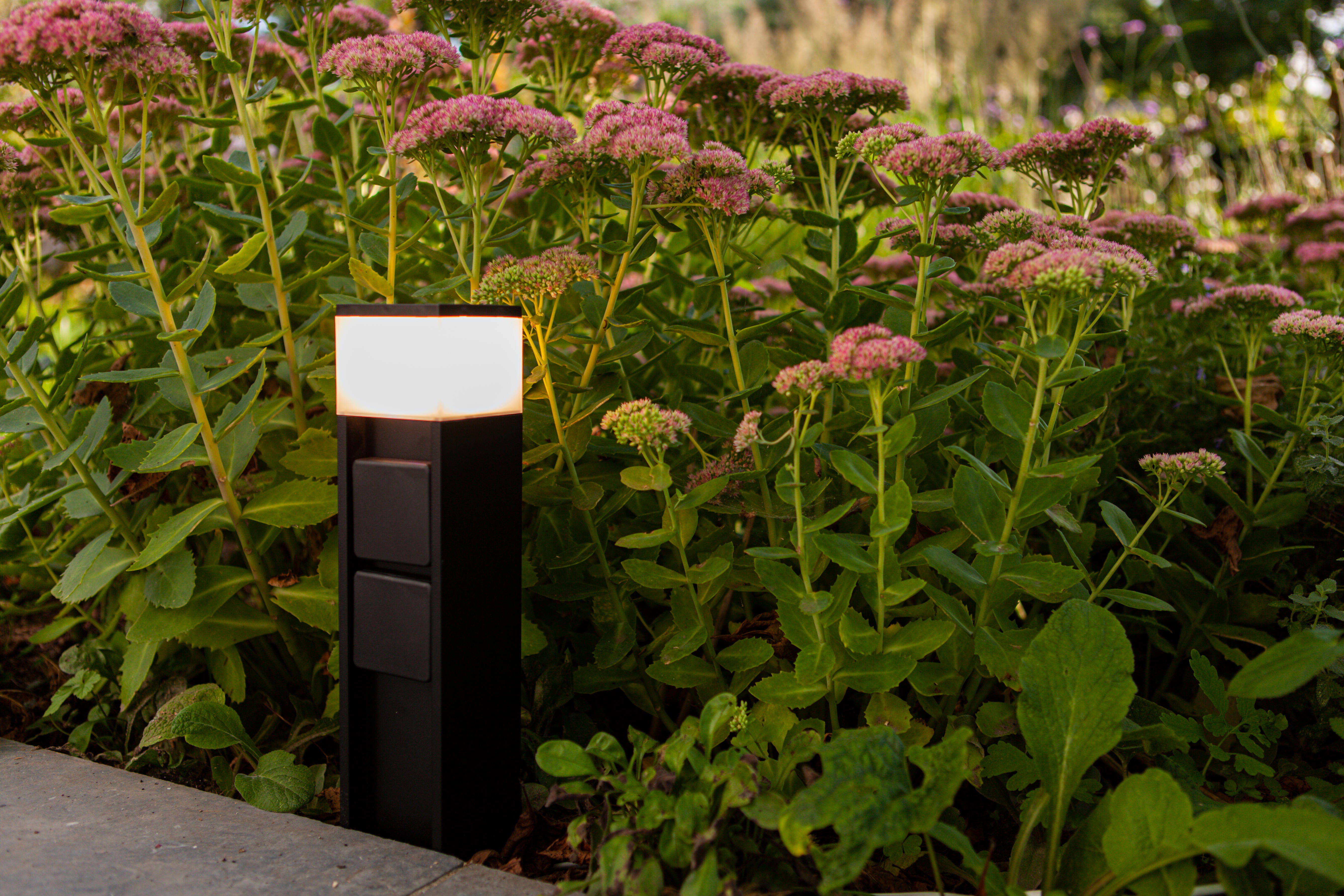 Lampione da giardino LED, Mains H 36.7 cm, nero 750 LUMEN, IP54 LUTEC - 3