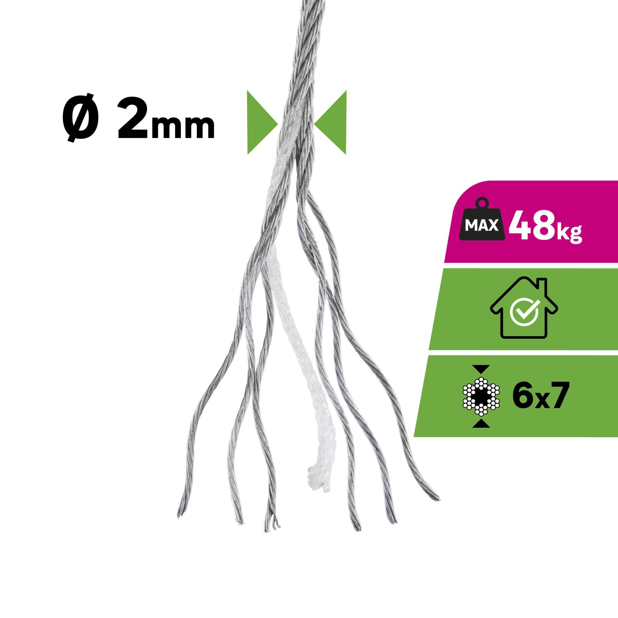 Câble nu acier STANDERS, Diam.2 mm x L.10 m - 4