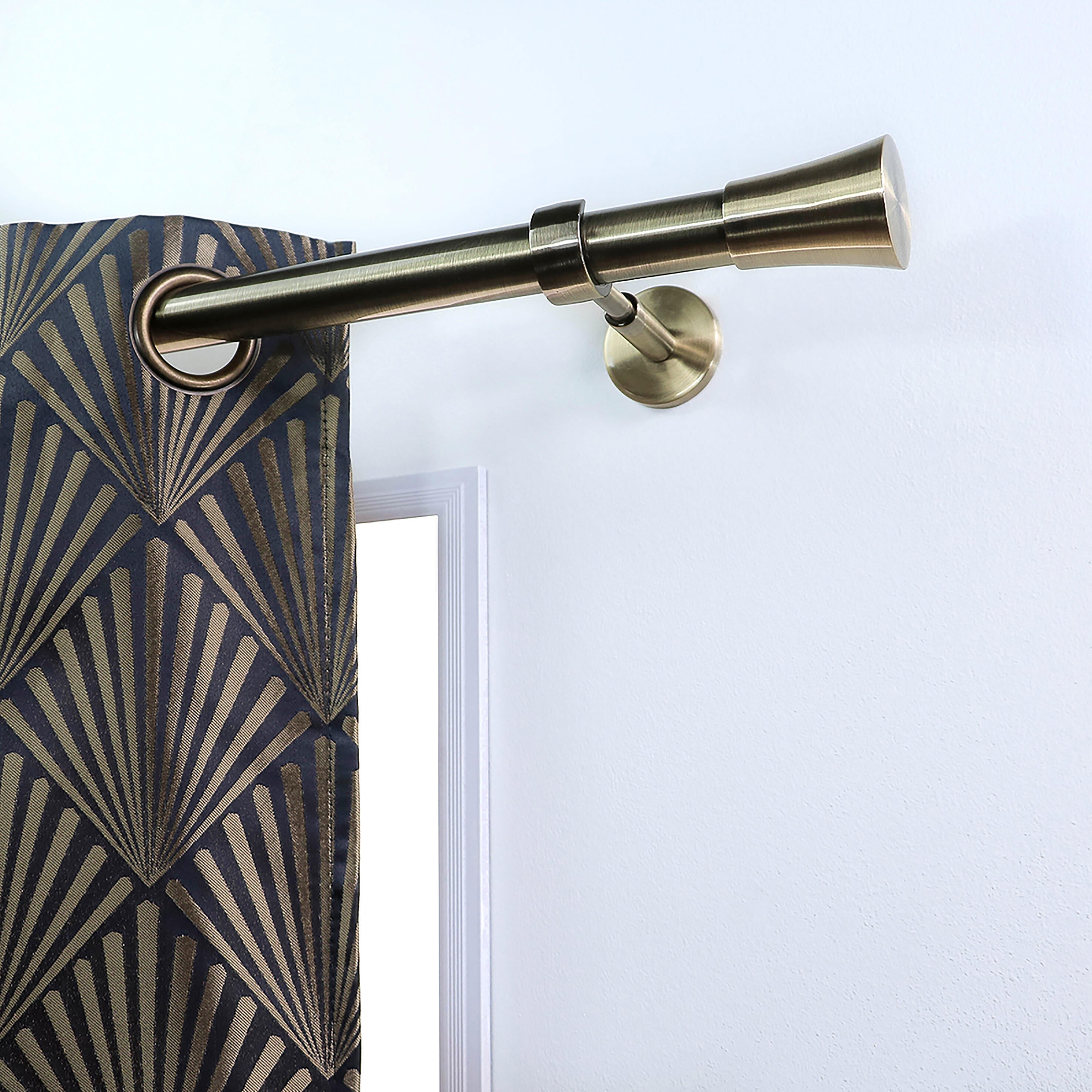 2 Terminales para barra de cortina Copa Cono MOBOIS acero bronce para barra diámetro 28 mm - 2