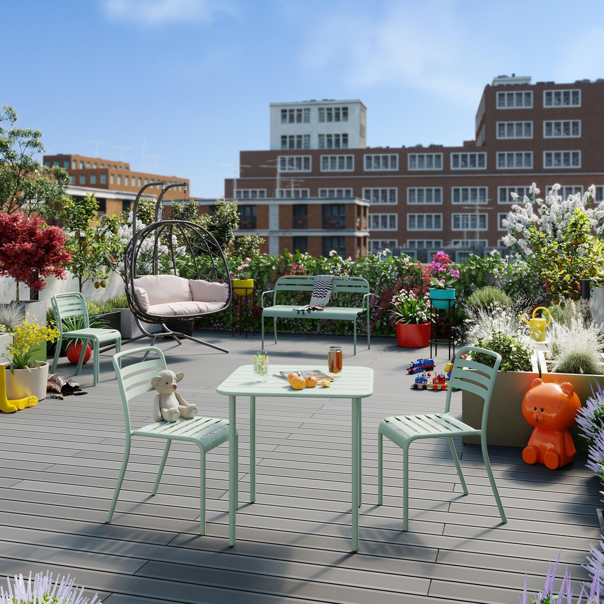 Banco de jardim METAL 118CM VERDE AGAVE - 11