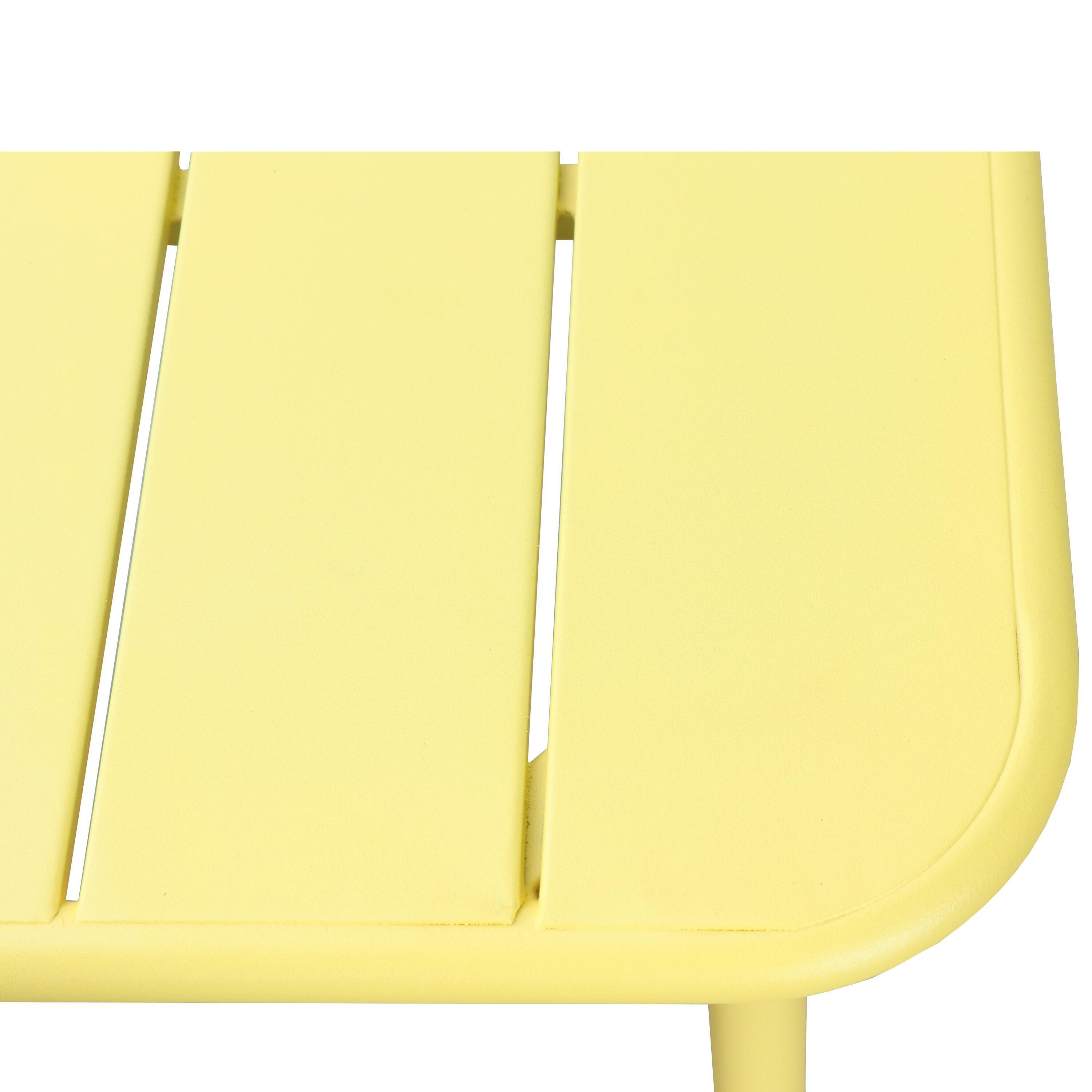 Mesa de metal CAFE 120X70 COLORIS JAUNE - 6