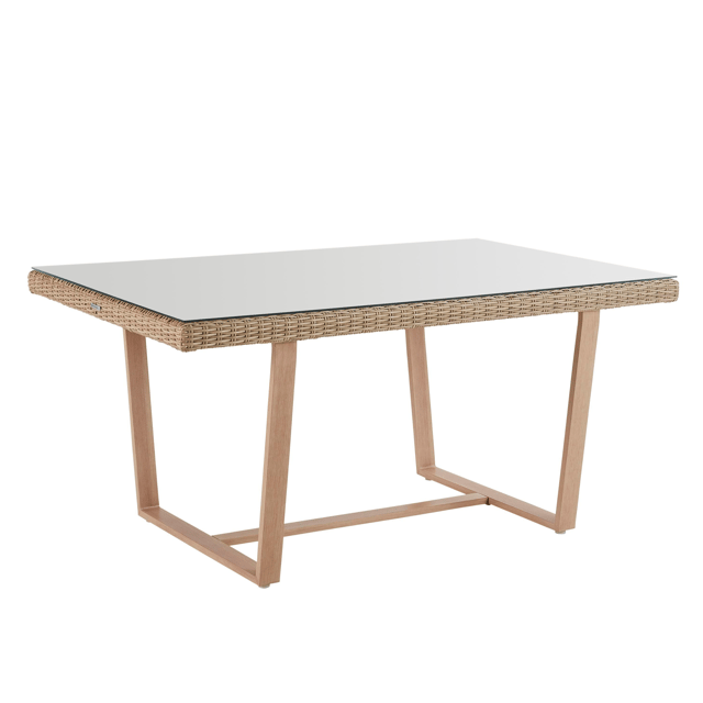 Table de jardin NATERIAL Medena rectangulaire marron 6 personnes