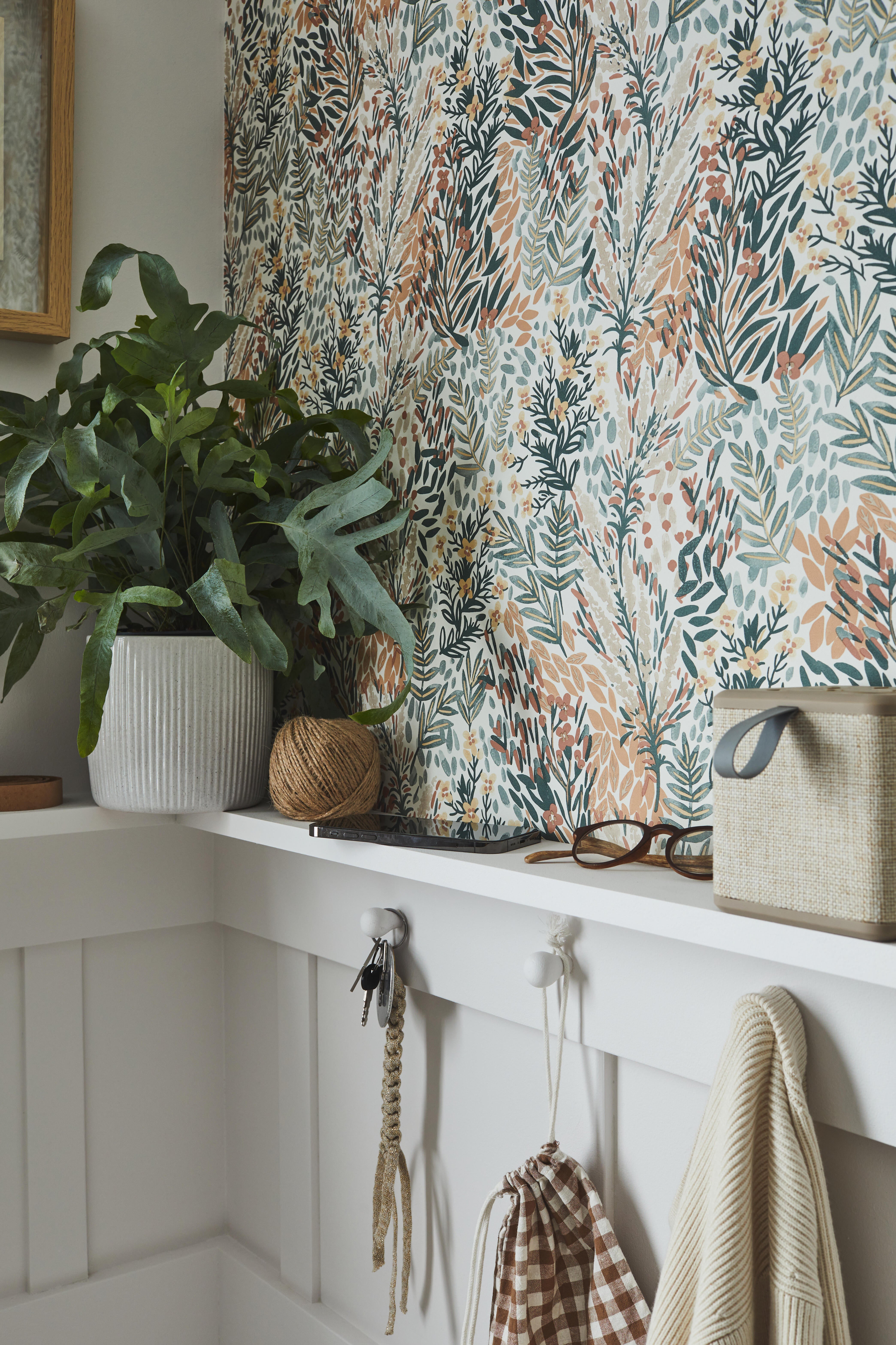 Papier peint intissé Jardin fleuri vert céladon - 5