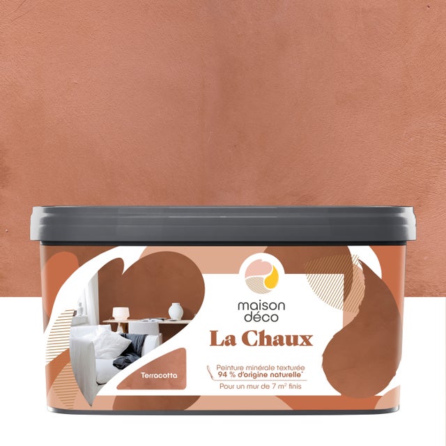 Peinture à effet, La chaux MAISON DECO, terracotta, mat, 2.5 l