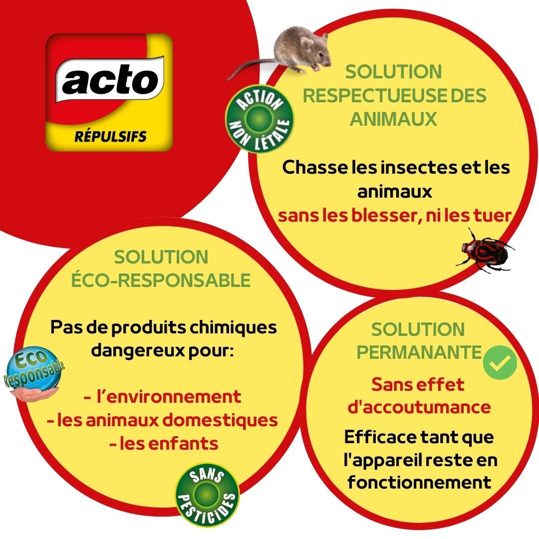 RÉPULSIF ULTRASONS RATS - SOURIS - LOIRS - LÉROTS - ARAIGNEES - PROTEGE 280m² - 4