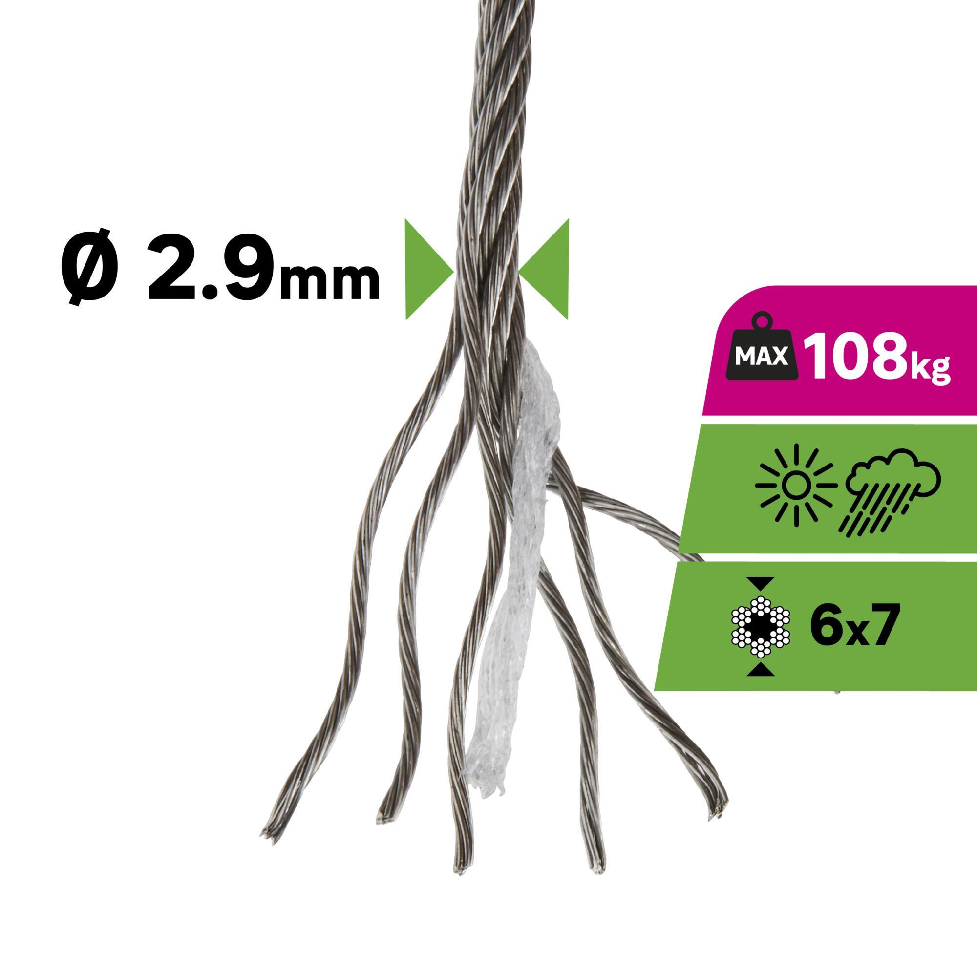 Câble nu acier STANDERS, Diam.2.9 mm x L.10 m - 4