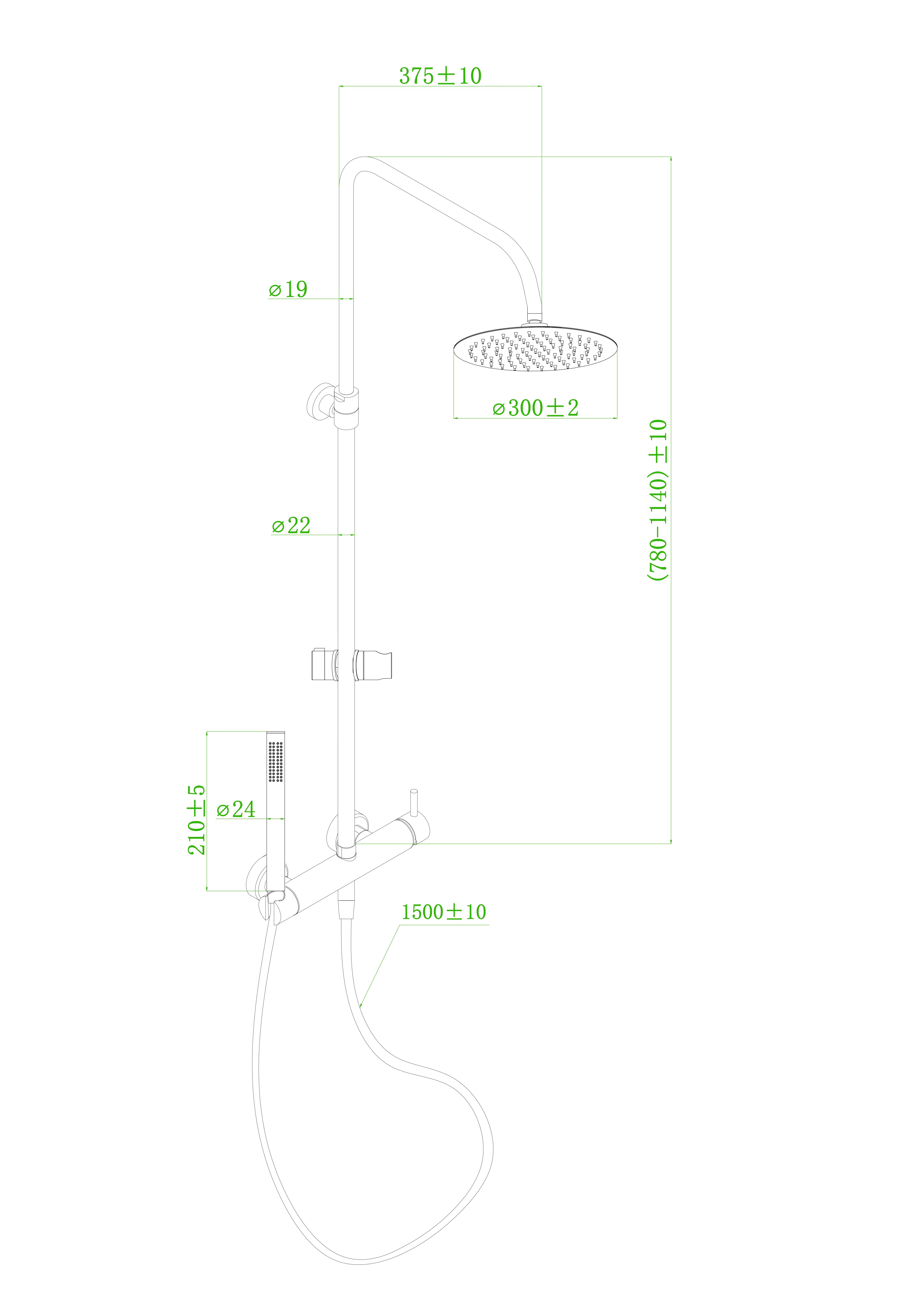 Columna de ducha monomando ESSEBAGNO Envol oro cepillado - 9
