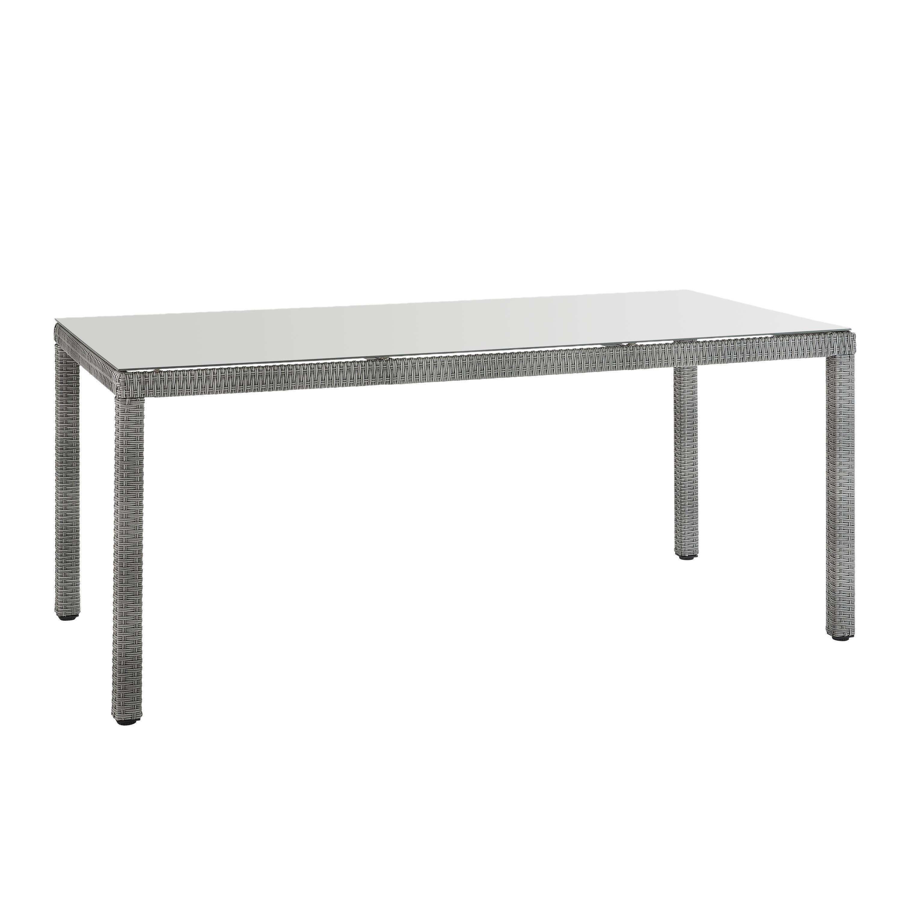 mesa de jardin de aluminio ratan naterial davos 75x1795x90 cm