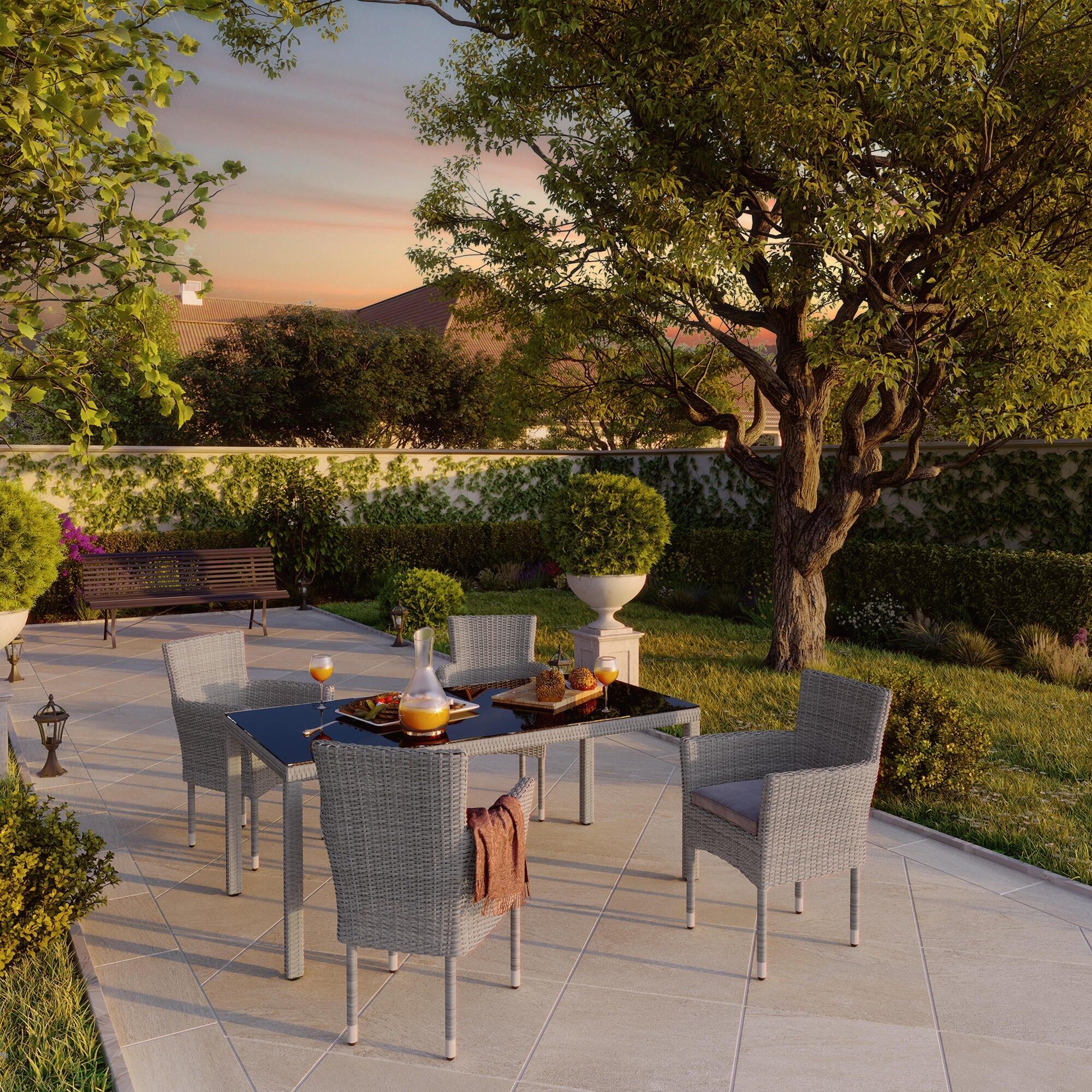 Mesa de jardín de aluminio ratán NATERIAL Davos 75x179.5x90 cm - 13