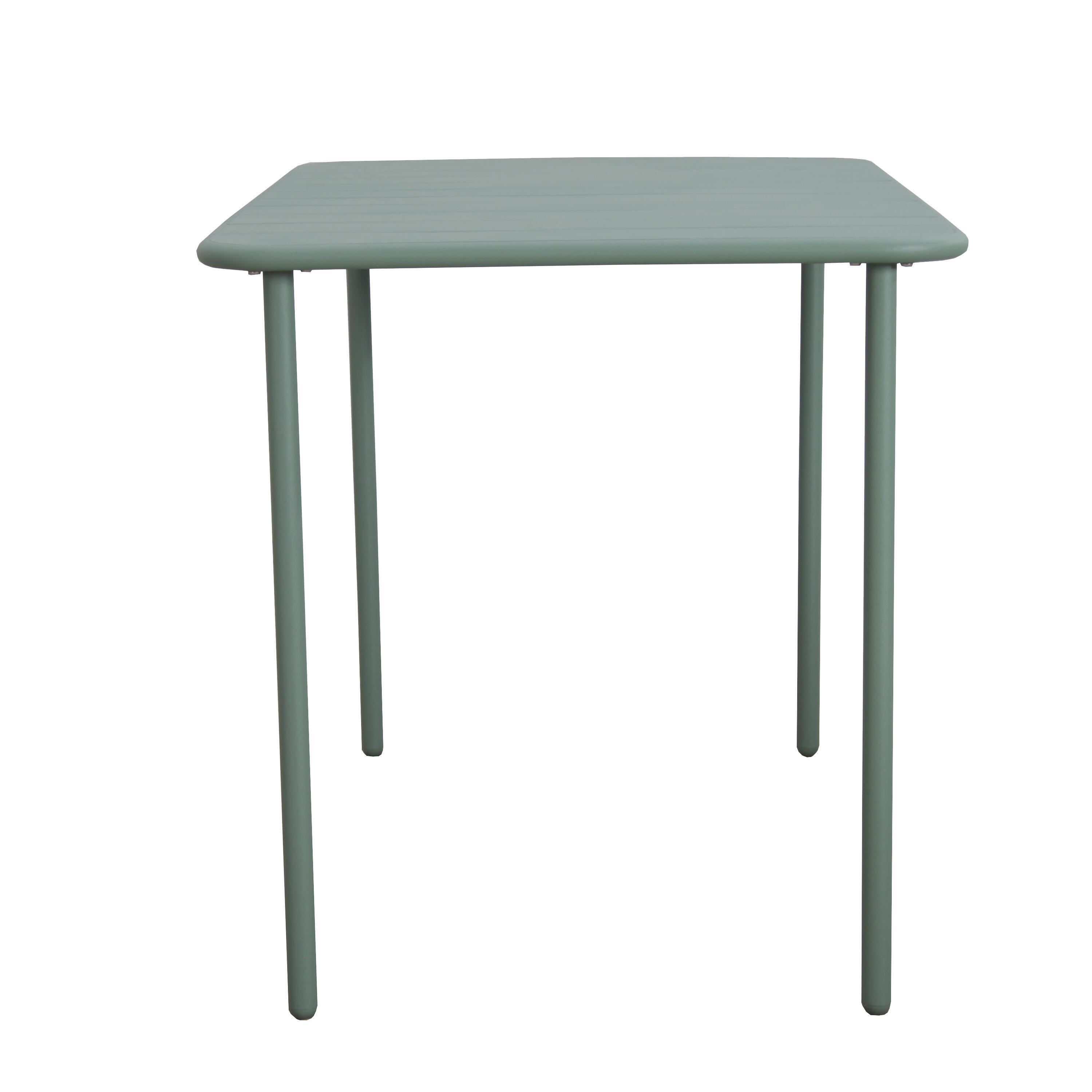 Table de jardin Café rectangulaire en acier vert agave 4 personnes - 8