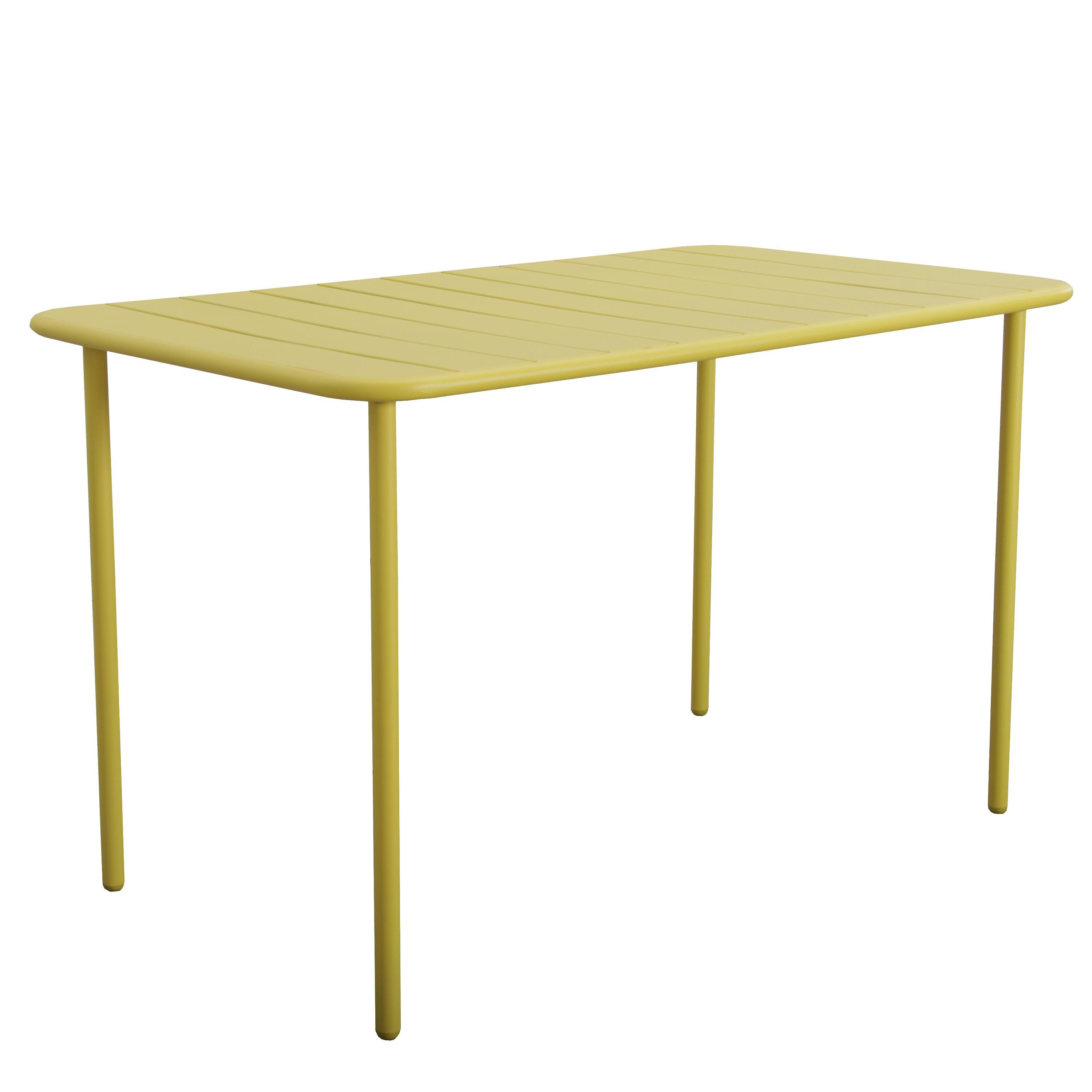 Mesa de metal CAFE 120X70 COLORIS JAUNE - 8