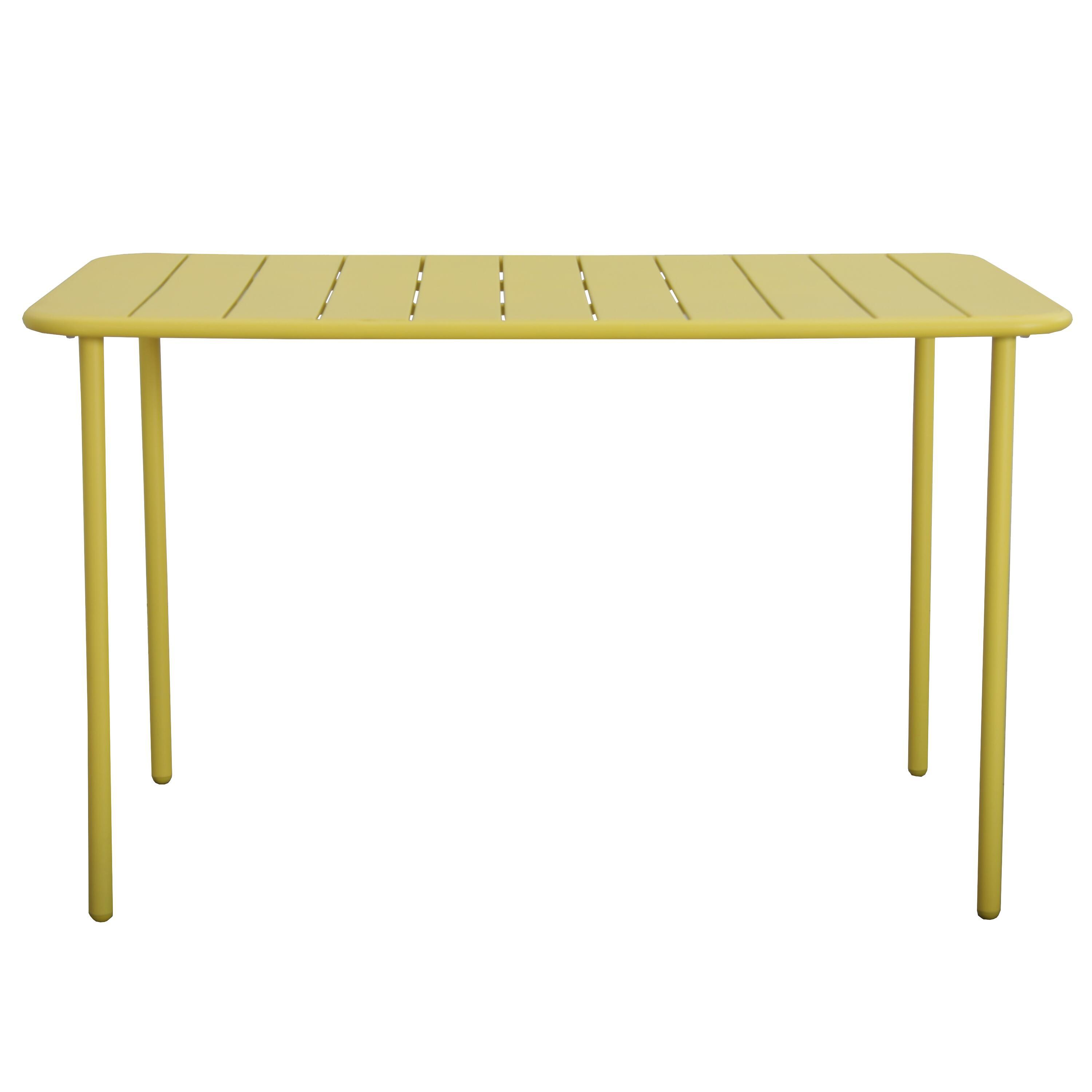 Mesa de metal CAFE 120X70 COLORIS JAUNE - 9
