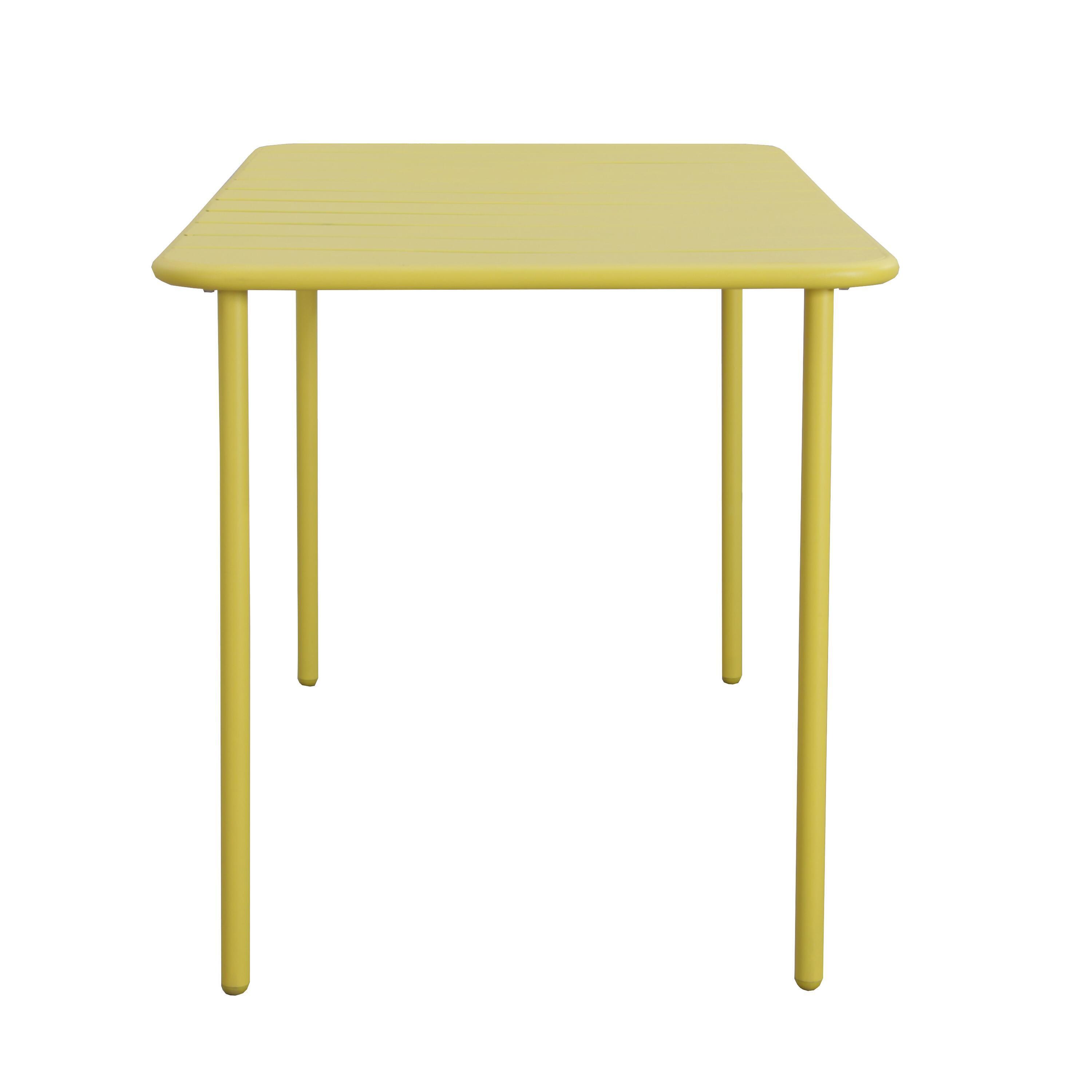 Mesa de metal CAFE 120X70 COLORIS JAUNE - 11