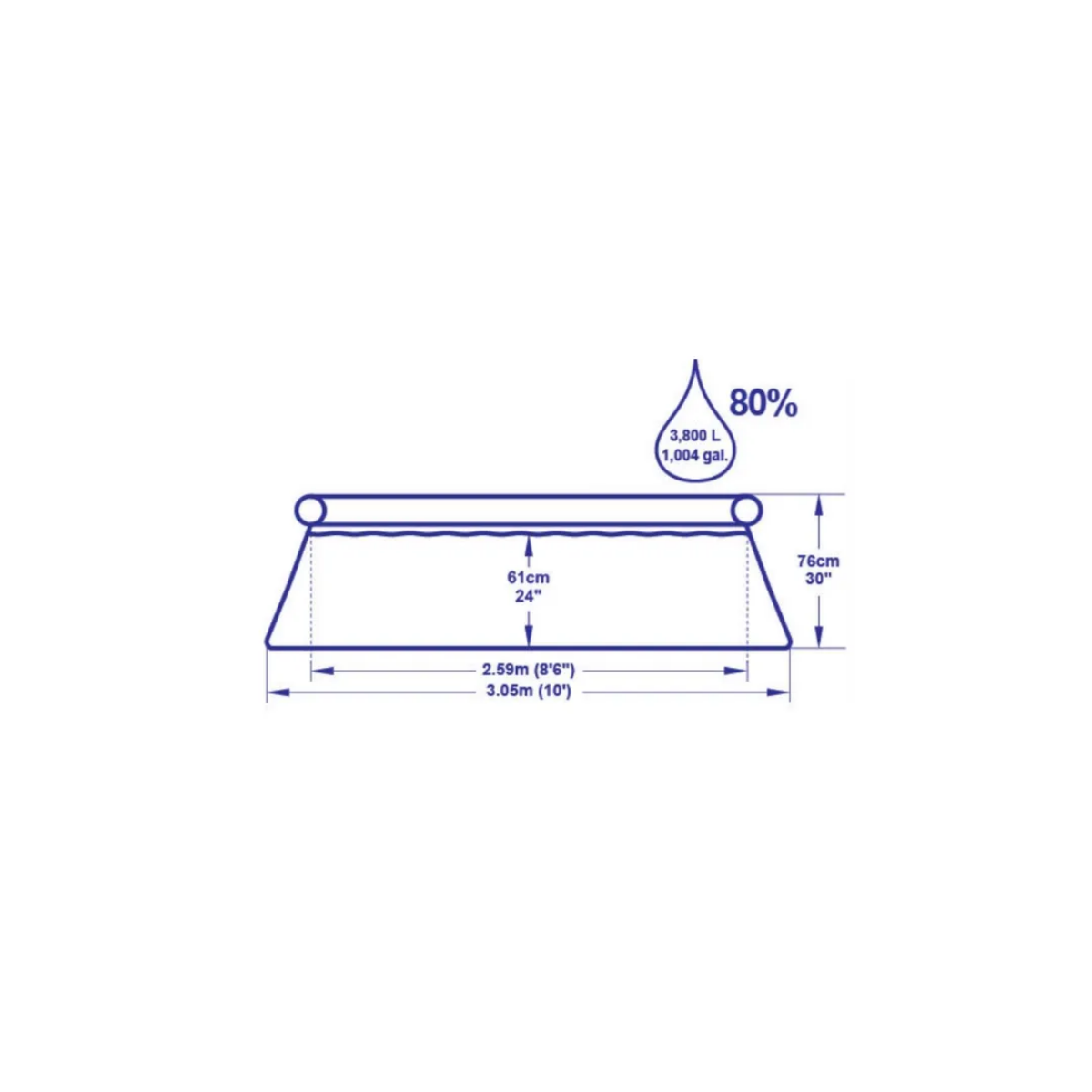 Piscina hinchable de PVC redonda de ø3,05x0.76 m con depuradora de cartucho BESTWAY - 17