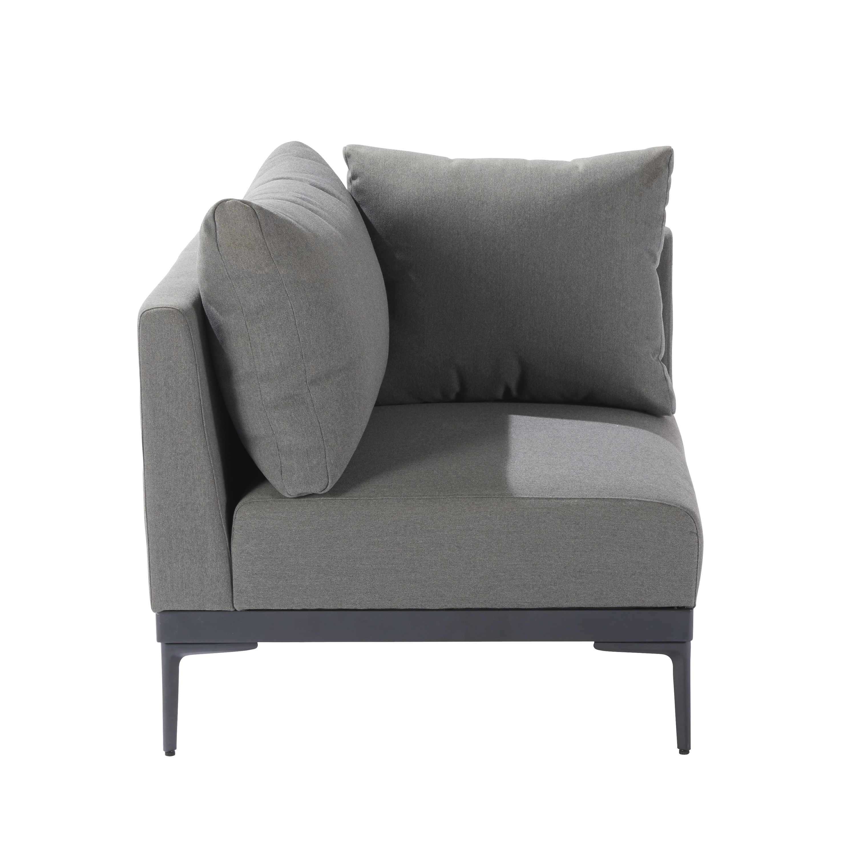 Conjunto jardim relax sofá e mesa 4P alumínio cinza Olyros Naterial - 2