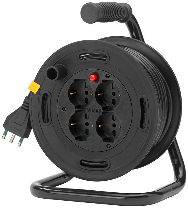 Avvolgicavo VIMAR 15m cavo H07RN-F 3G1 mm² 4 prese, presa schuko spina Schuko per il bricolage