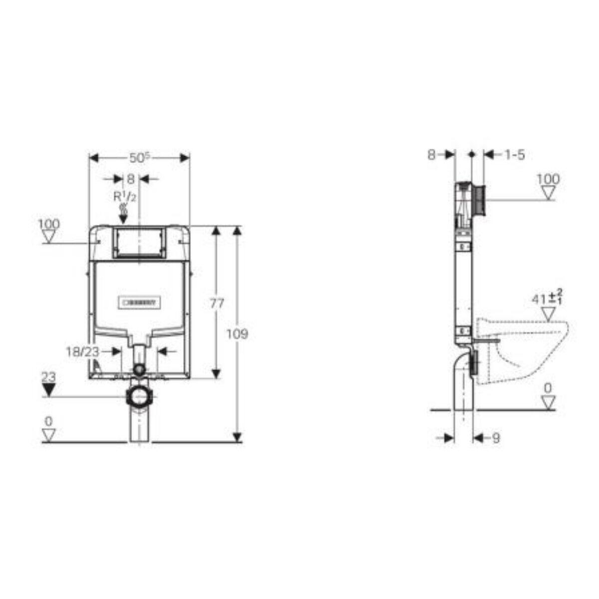 Cassetta wc a incasso GEBERIT GBR110.790.00 pulsante doppio comando 9 L - 3