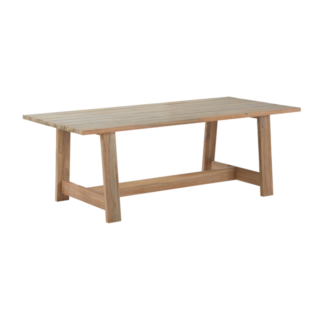 Tavolo da pranzo per giardino Farm NATERIAL struttura e superficie in acacia marrone per 6 persone 22x100cm