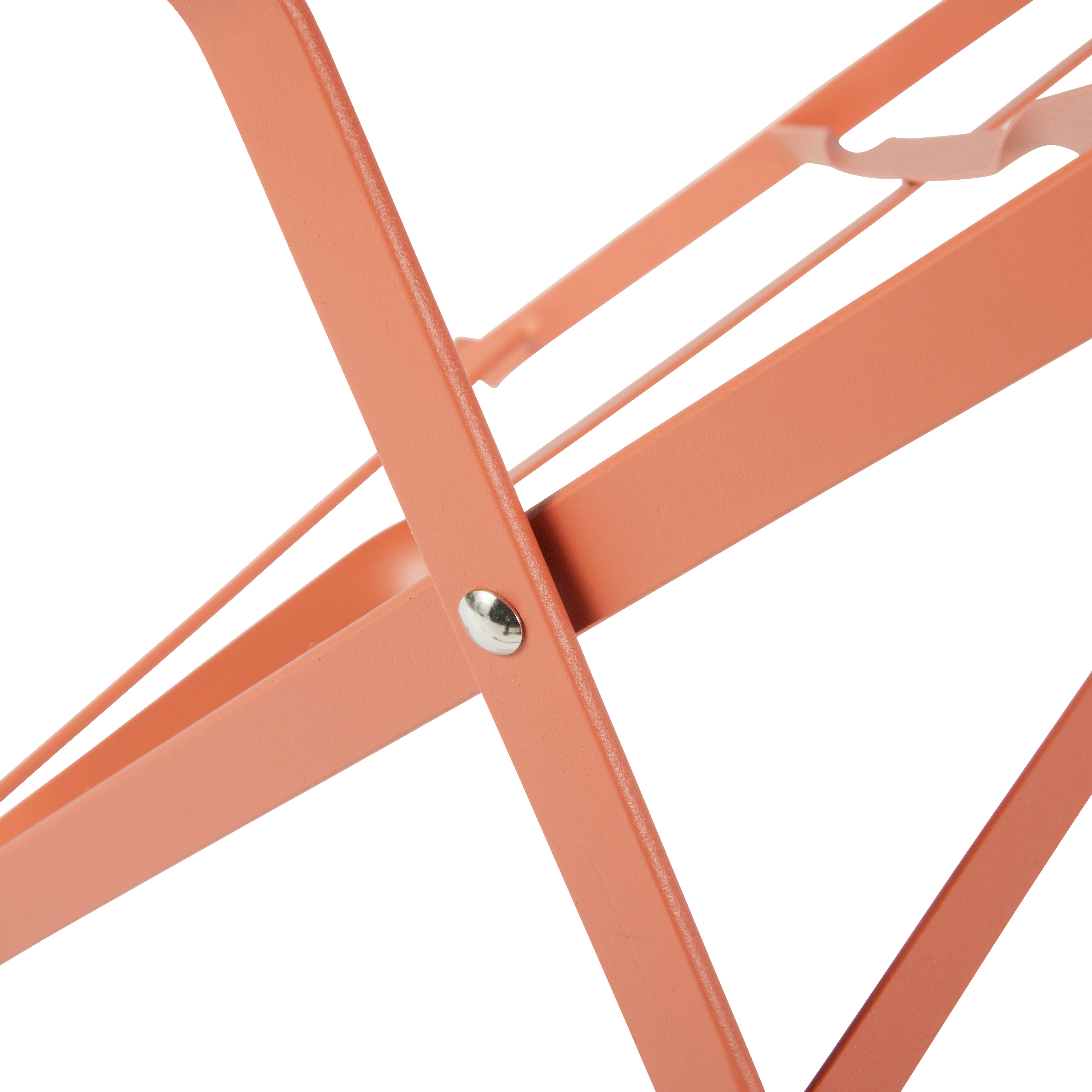 Conjunto refeição dobrável com mesa 70x70 cm e 2 cadeiras em metal laranja-pastel Naterial Flora - 10
