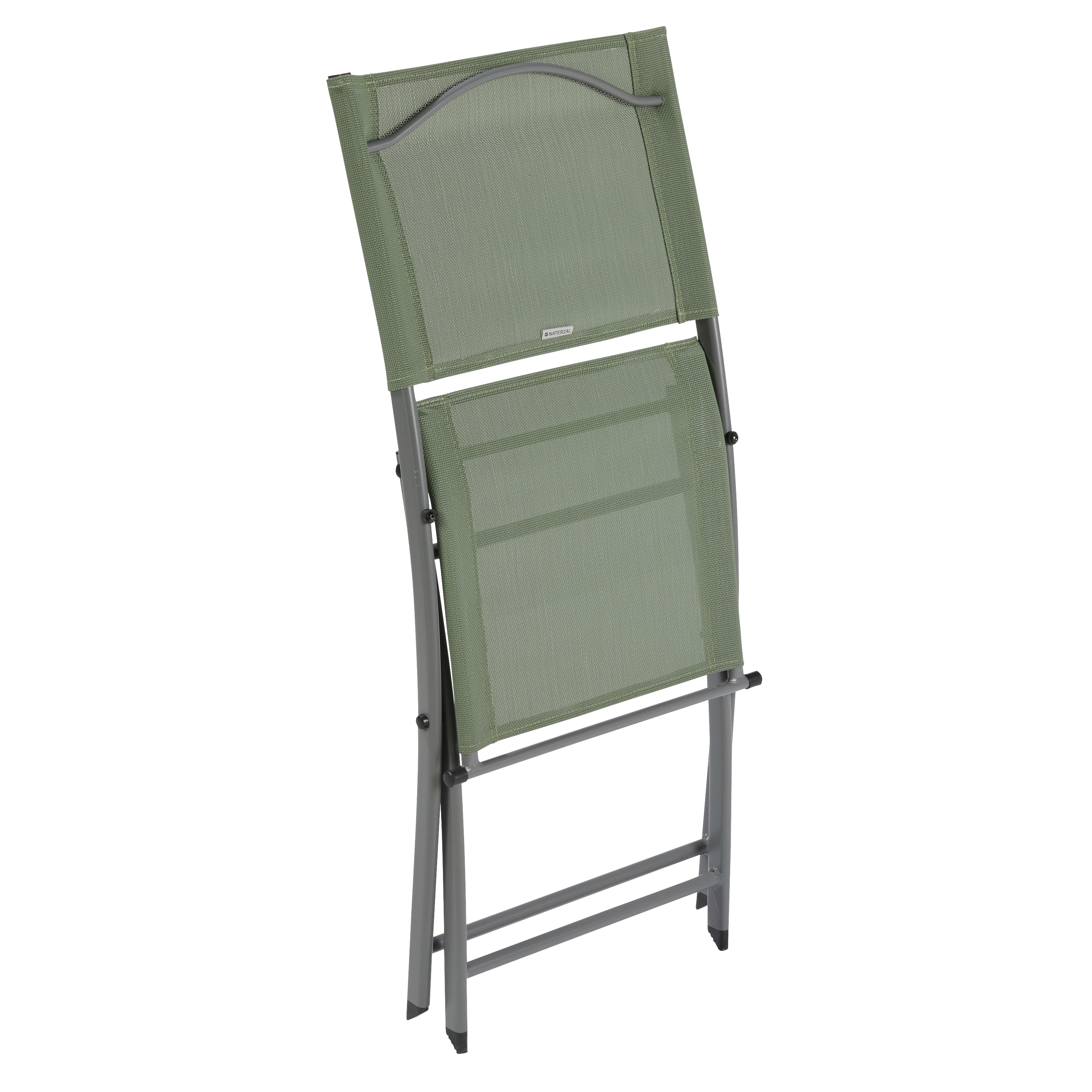 Cadeira de jardim em aço verde, dobrada e, material emys - 0