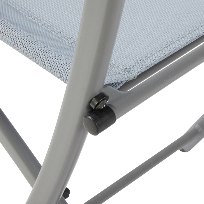 Apoio de braço de cadeira de jardim em aço azul, material emys