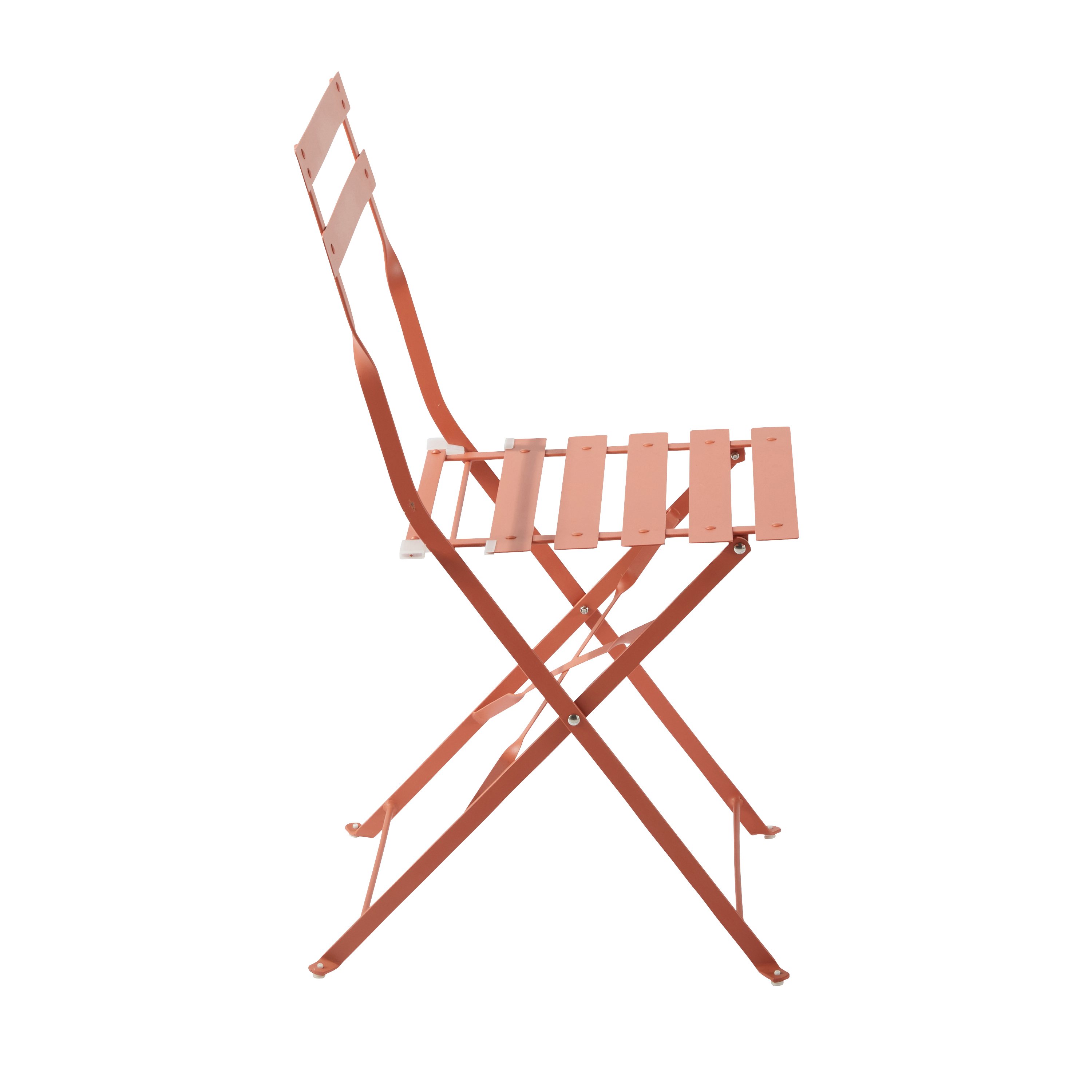 Sedia da giardino pieghevole Flora NATERIAL, struttura in acciaio rosso, seduta in acciaio arancione - 7