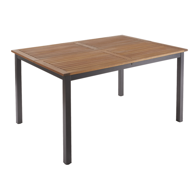 Mesa de jardín extensible de aluminio/mad NATERIAL Oris marrón de 102/147x147 cm