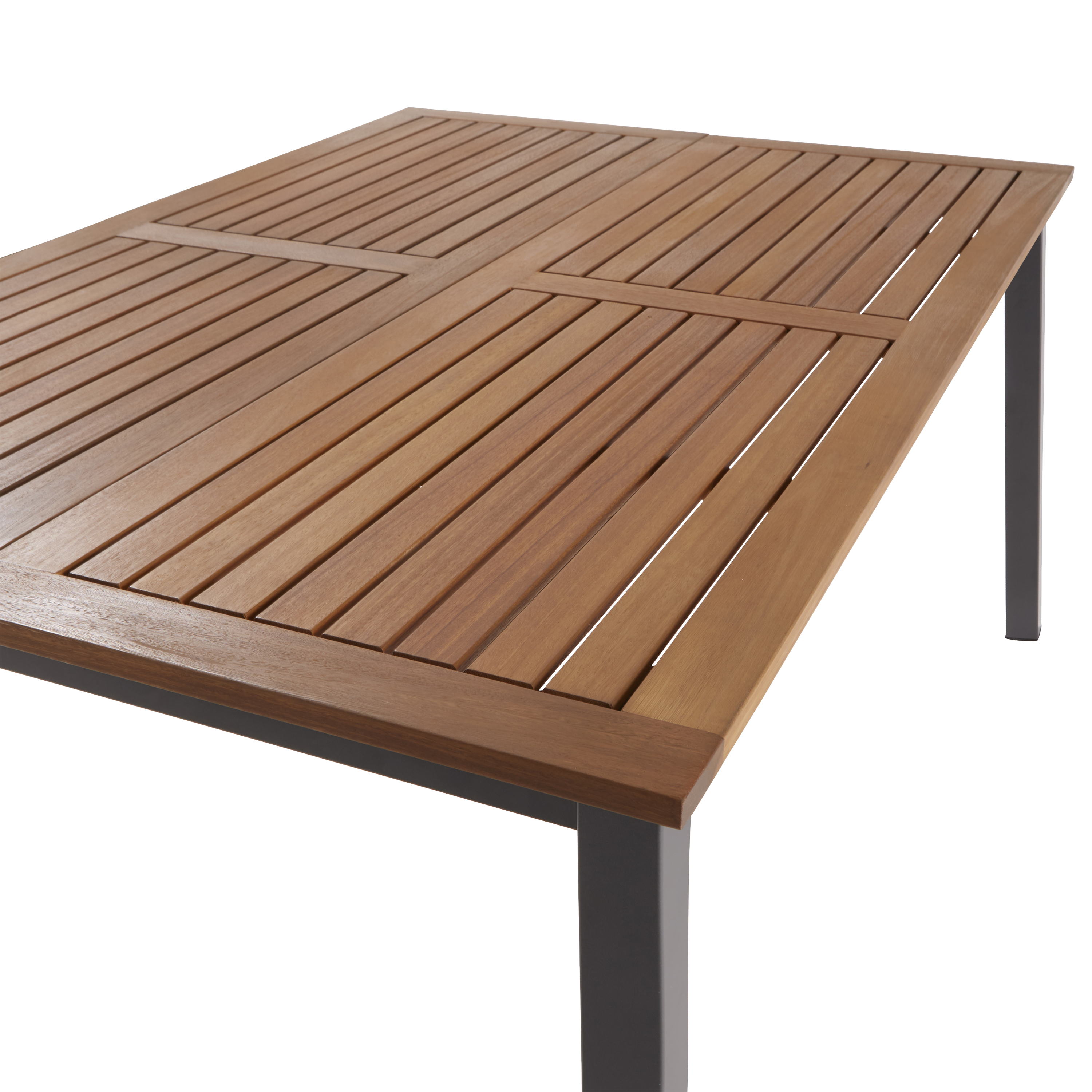 Mesa de jardín extensible de aluminio/mad NATERIAL Oris marrón de 102/147x147 cm - 10