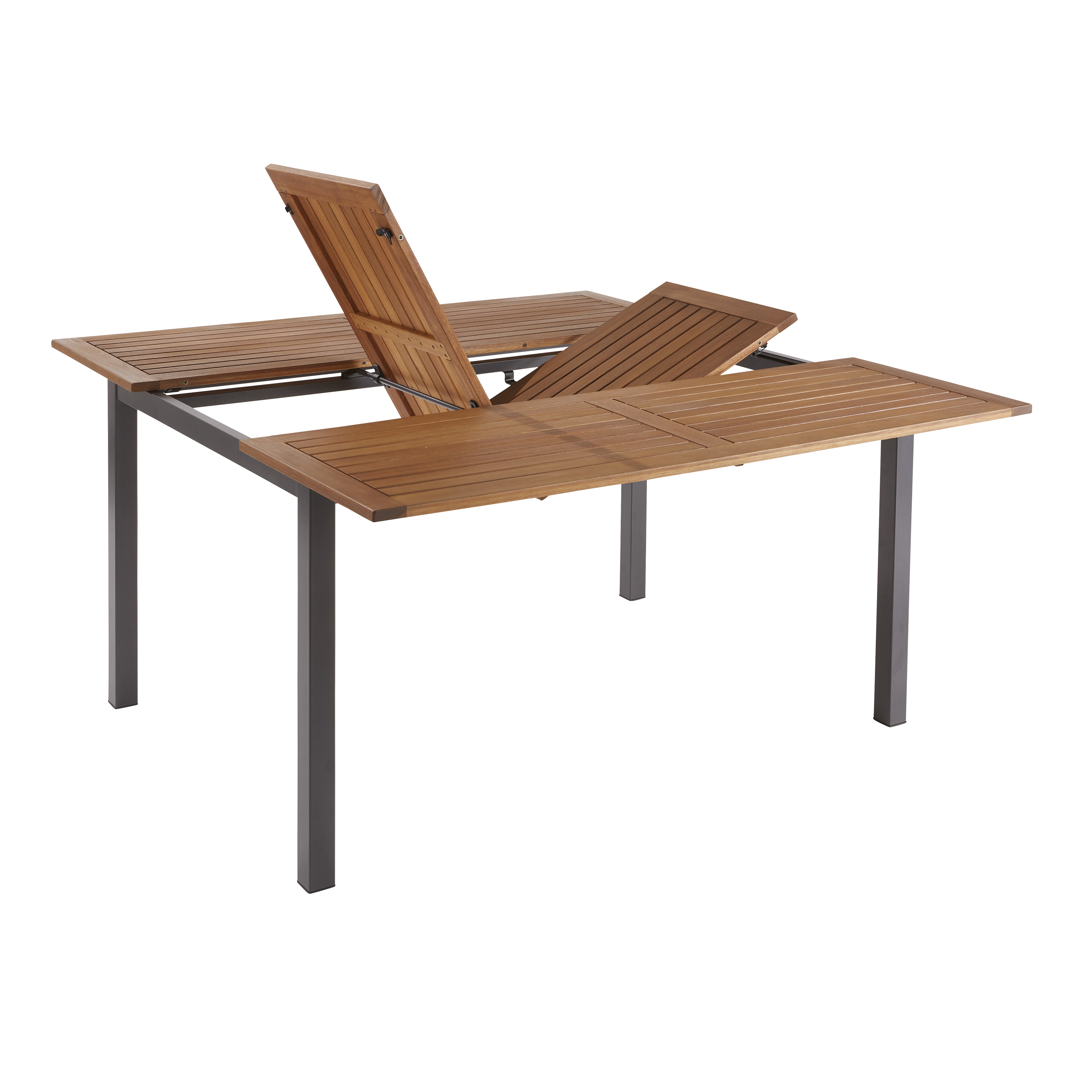 Mesa de jardín extensible de aluminio/mad NATERIAL Oris marrón de 102/147x147 cm - 14