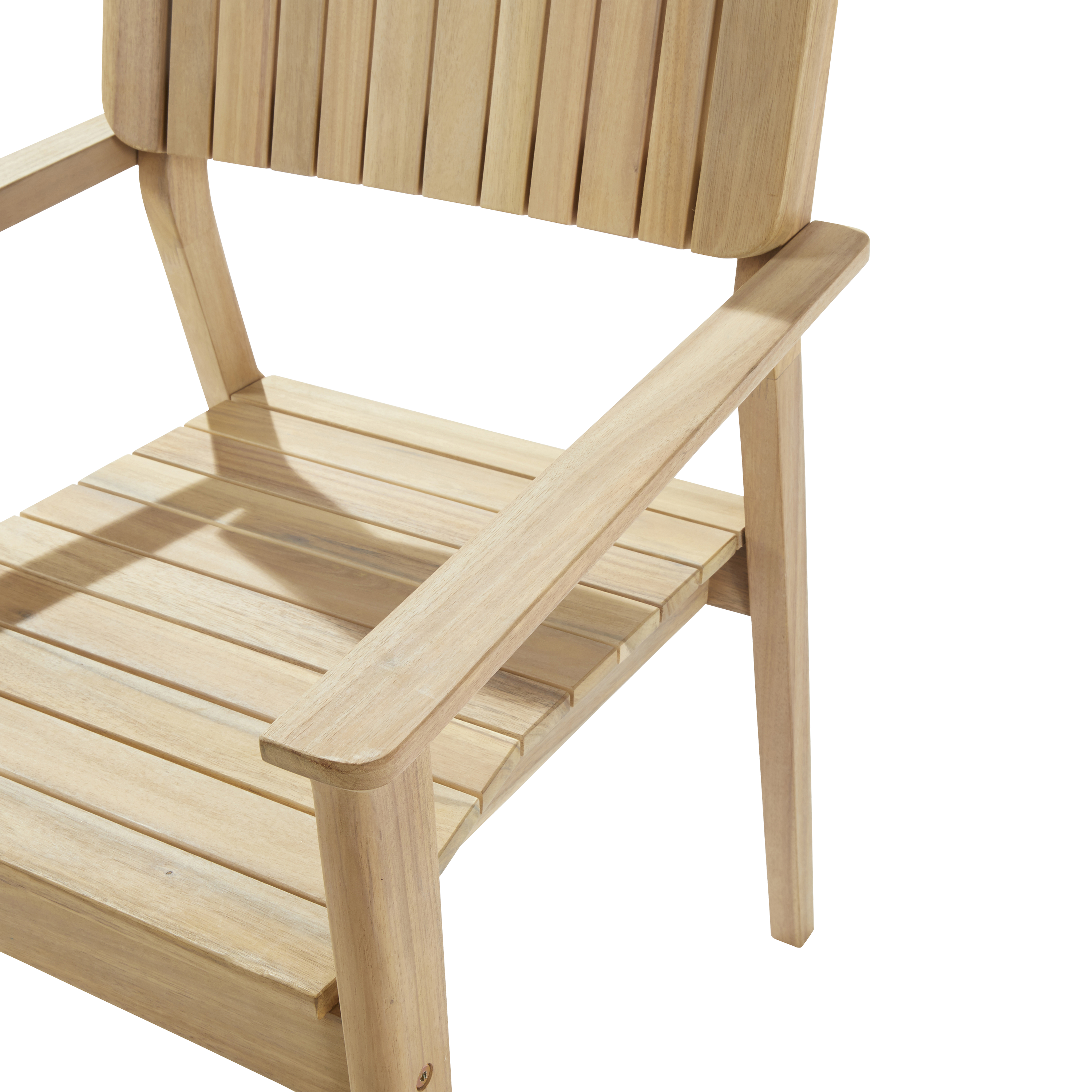 Sedia da giardino con braccioli Atlas NATERIAL, struttura e seduta in acacia bianco - 9