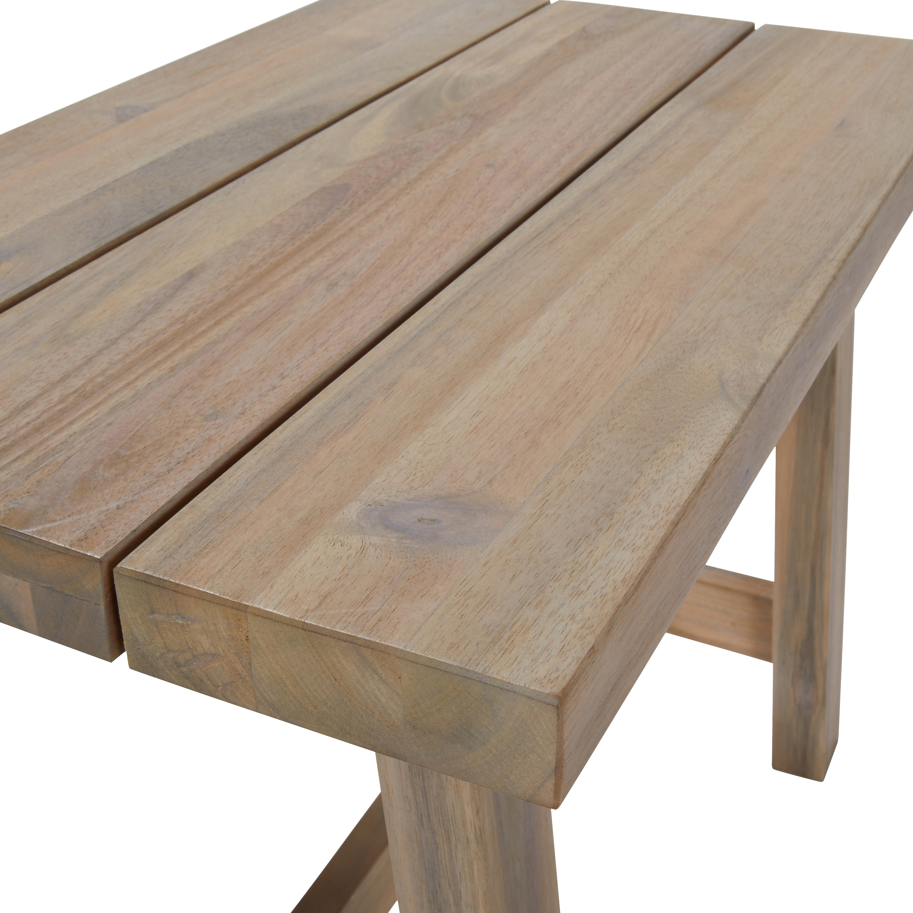 Sgabello da giardino in acacia bianco Farm NATERIAL, seduta in acacia marrone - 15