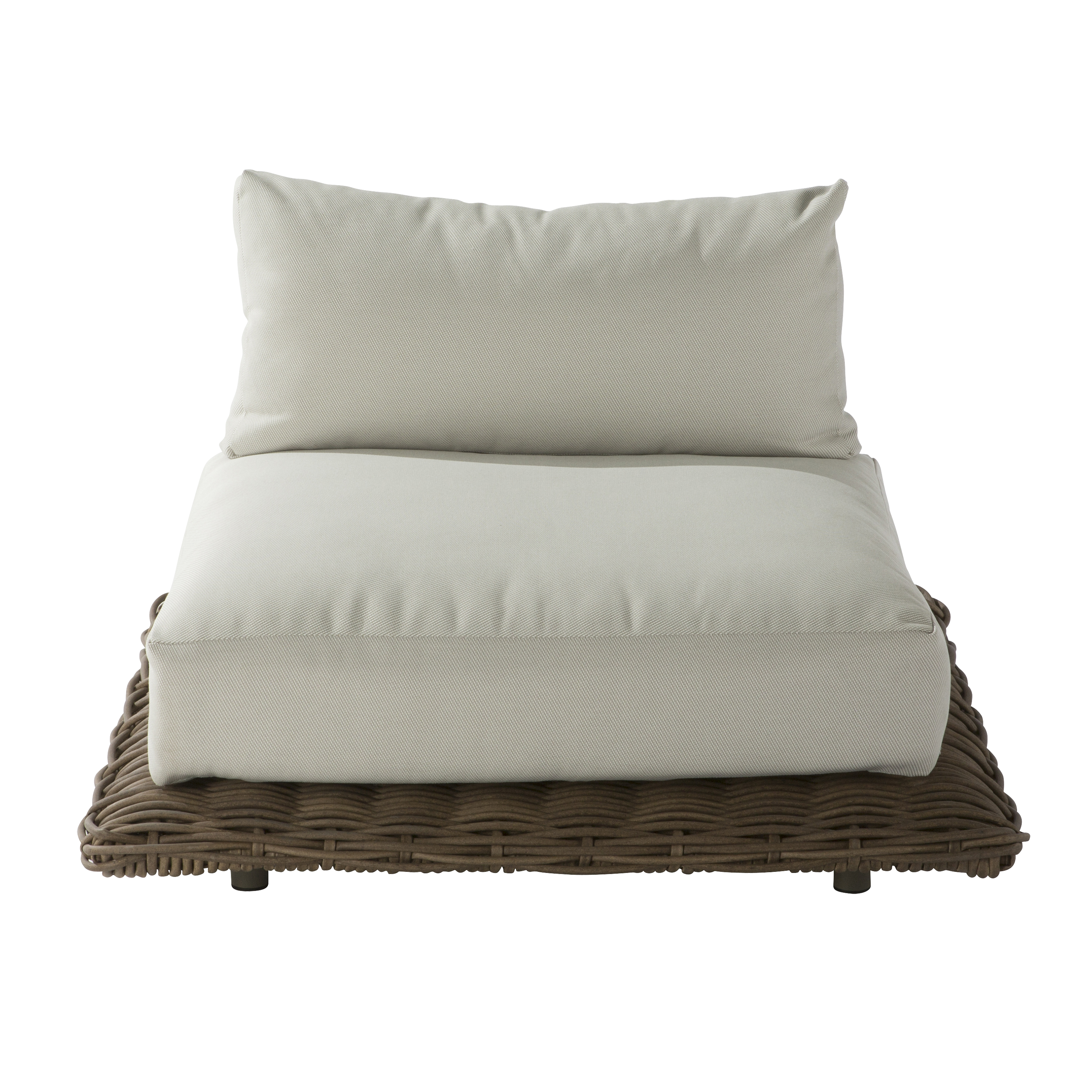 Fauteuil bas de jardin en aluminium/résine tressée NATERIAL Maya beige - 4