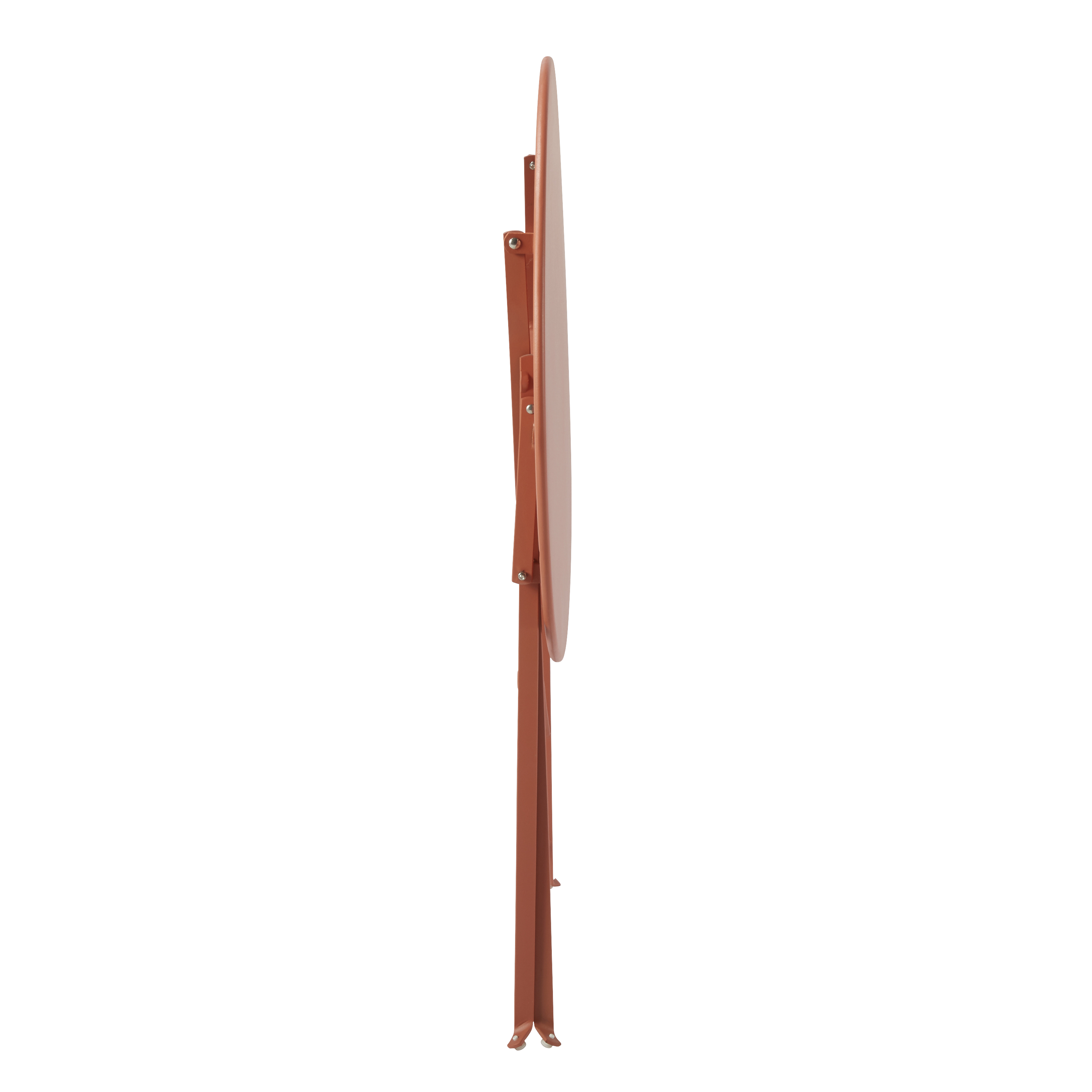 Conjunto refeição dobrável com mesa redonda 60 cm e 2 cadeiras em metal laranja-pastel Naterial Flora - 12