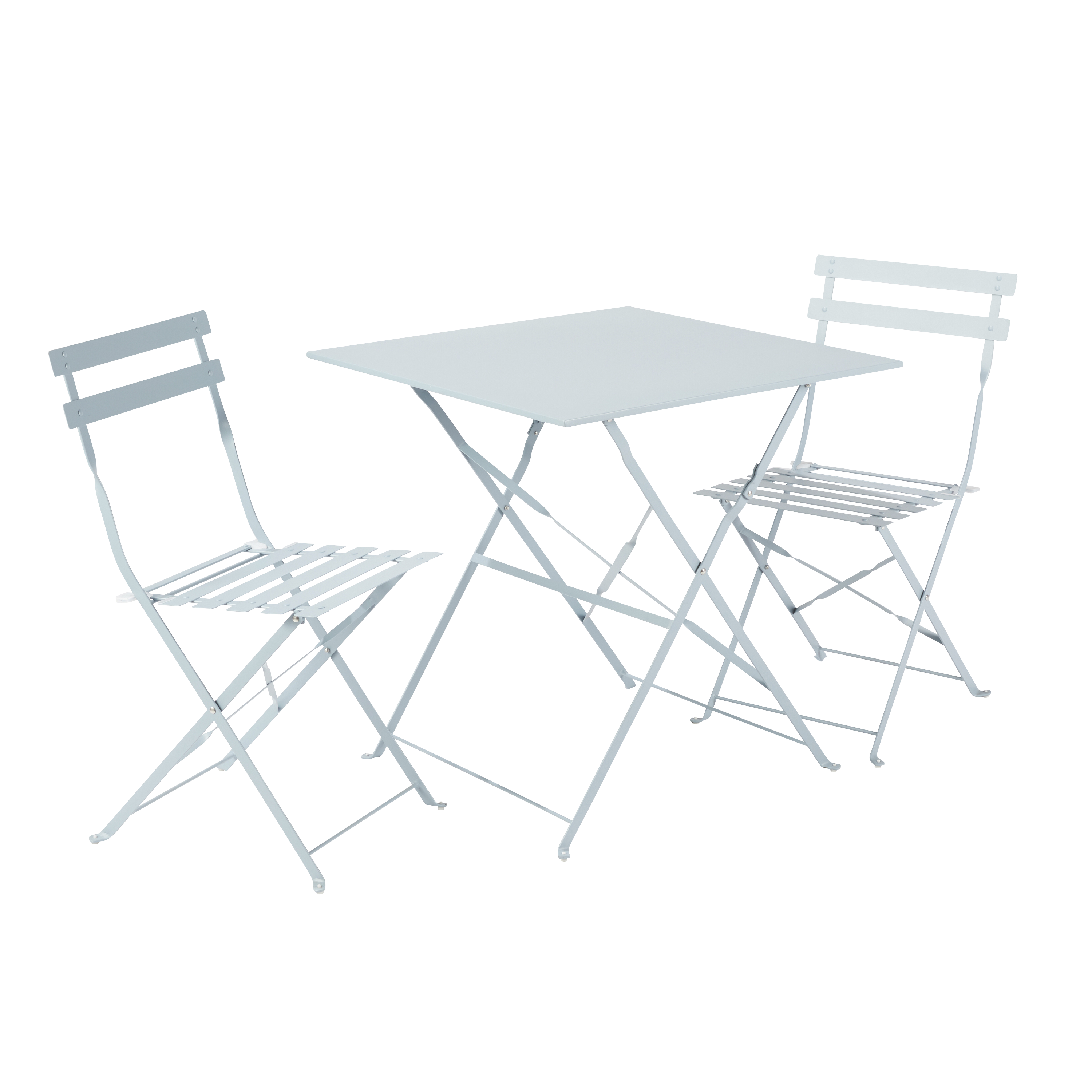Set Salon De Jardin 3 Pièces Pliable En Mosaïque - 2 Chaises + 1 Table - Pour Terrasse, Balcon - Bleu