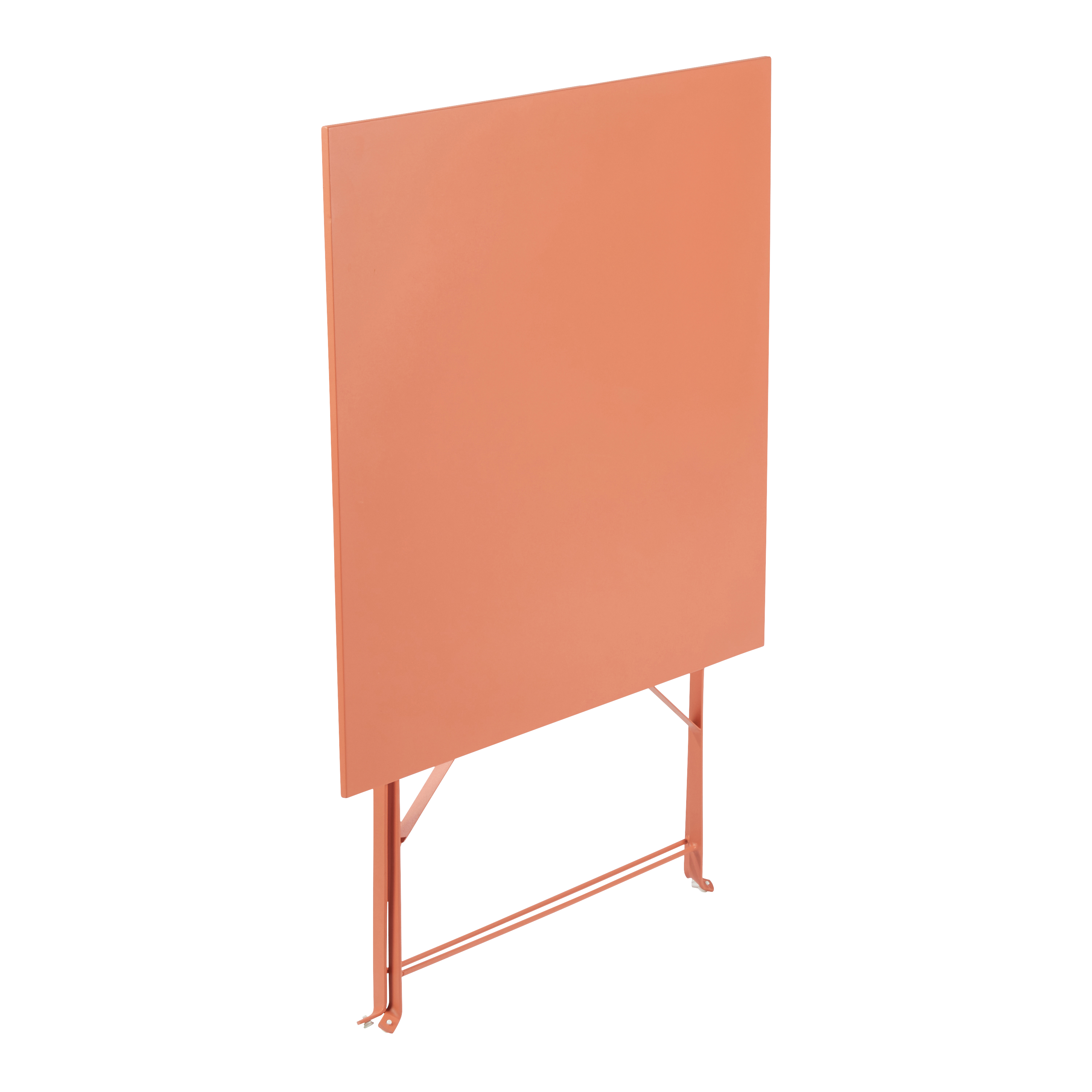 Conjunto refeição dobrável com mesa 70x70 cm e 2 cadeiras em metal laranja-pastel Naterial Flora - 7