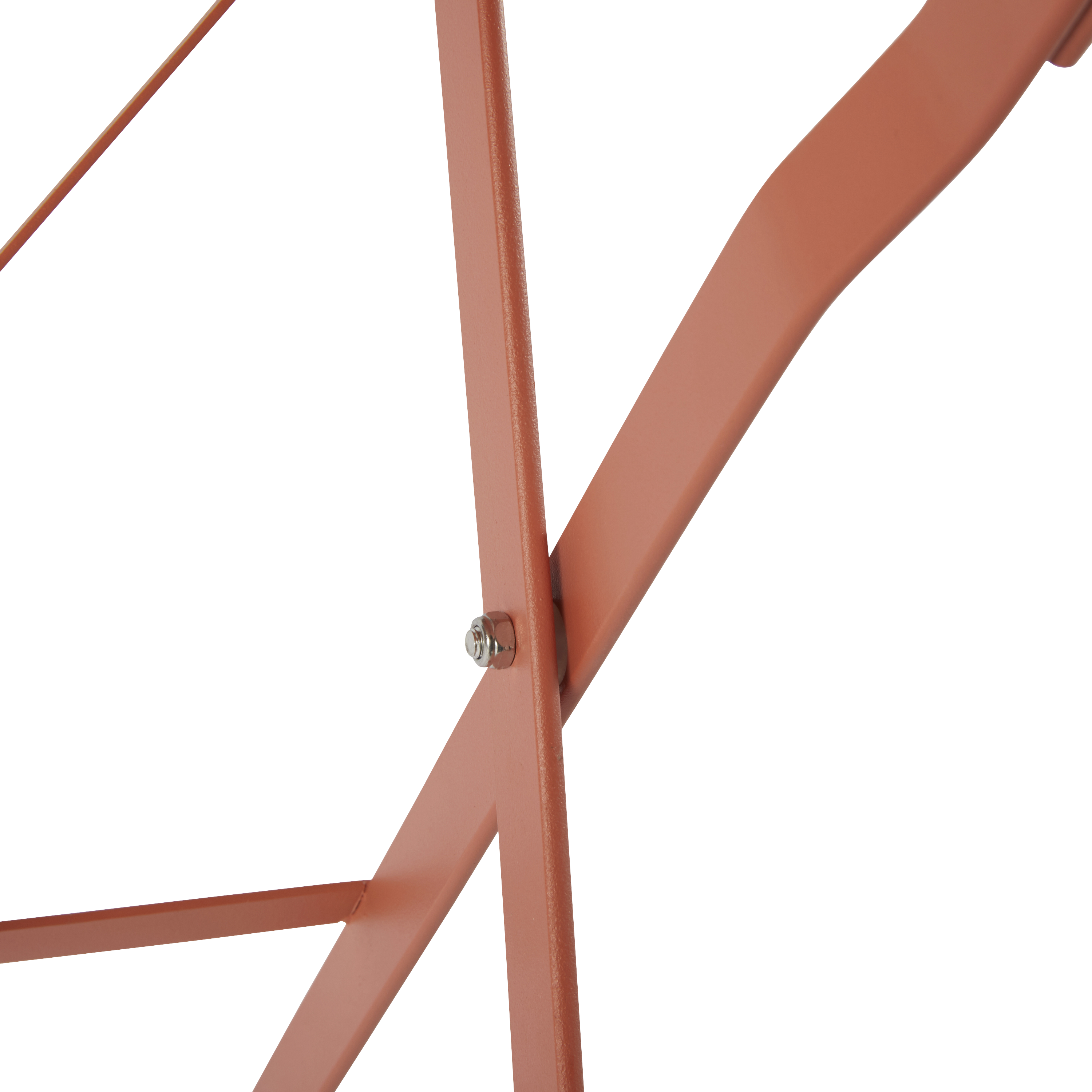 Conjunto refeição dobrável com mesa redonda 60 cm e 2 cadeiras em metal laranja-pastel Naterial Flora - 20