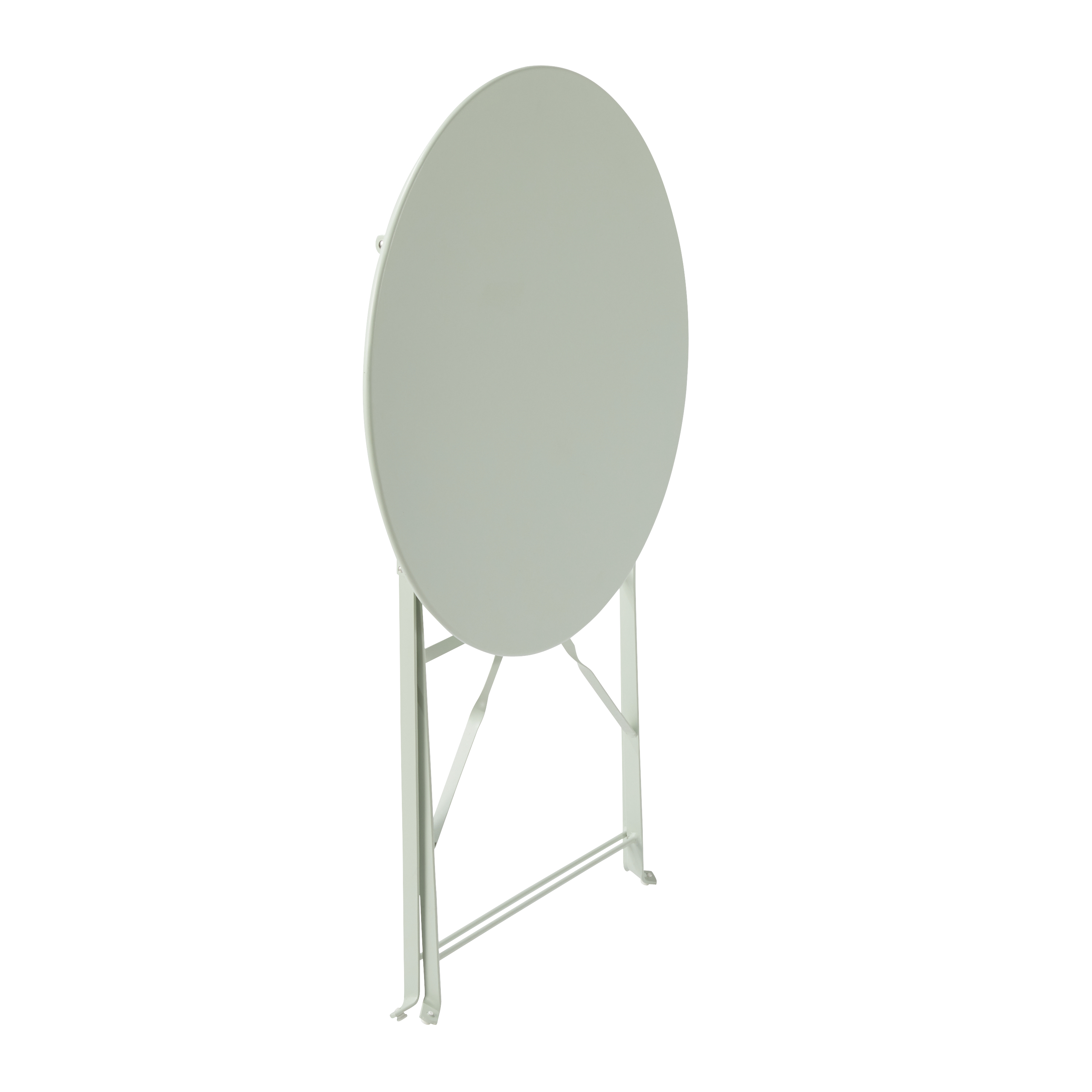 Conjunto refeição dobrável com mesa redonda 60 cm e 2 cadeiras em metal verde-água Naterial Flora - 11