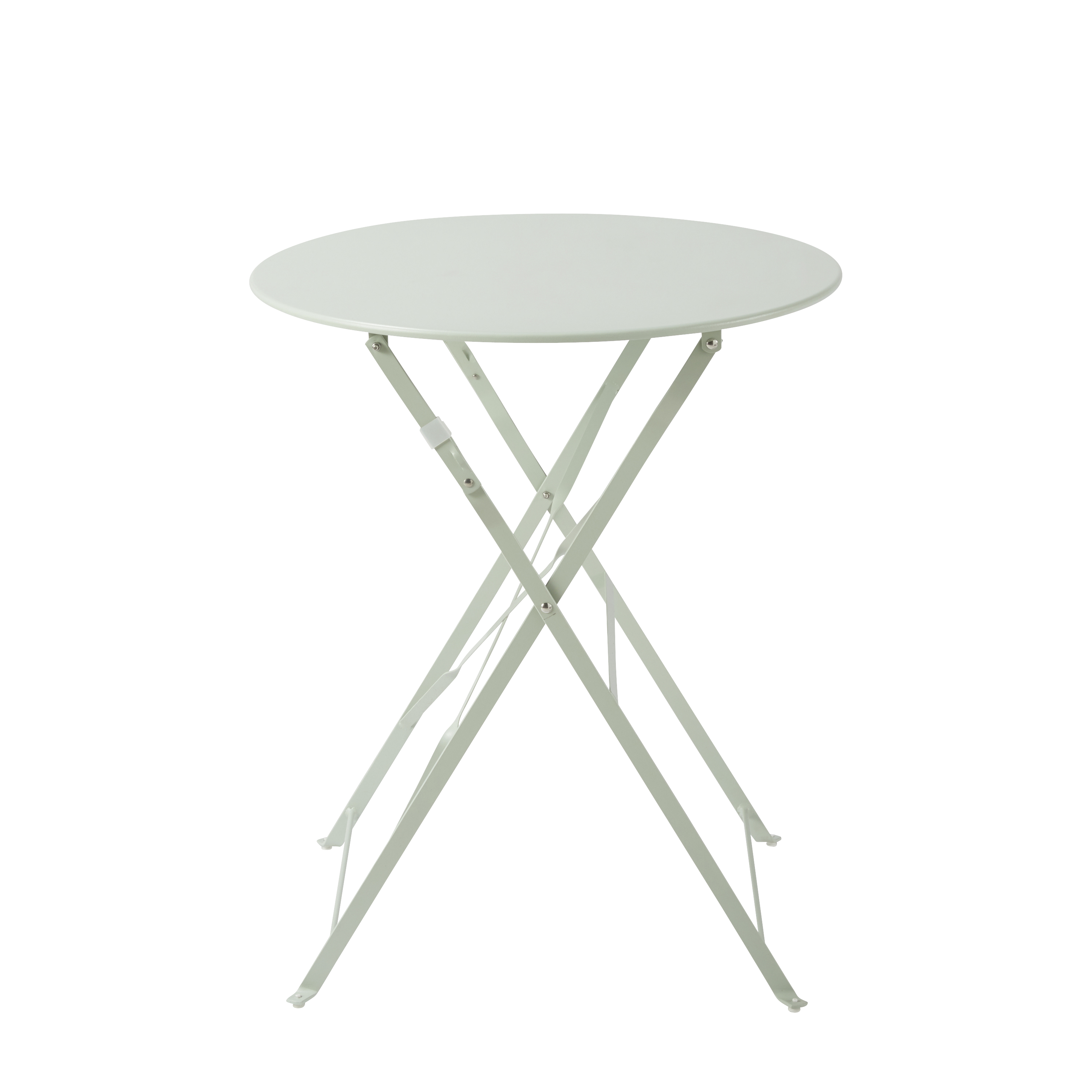 Conjunto refeição dobrável com mesa redonda 60 cm e 2 cadeiras em metal verde-água Naterial Flora - 12