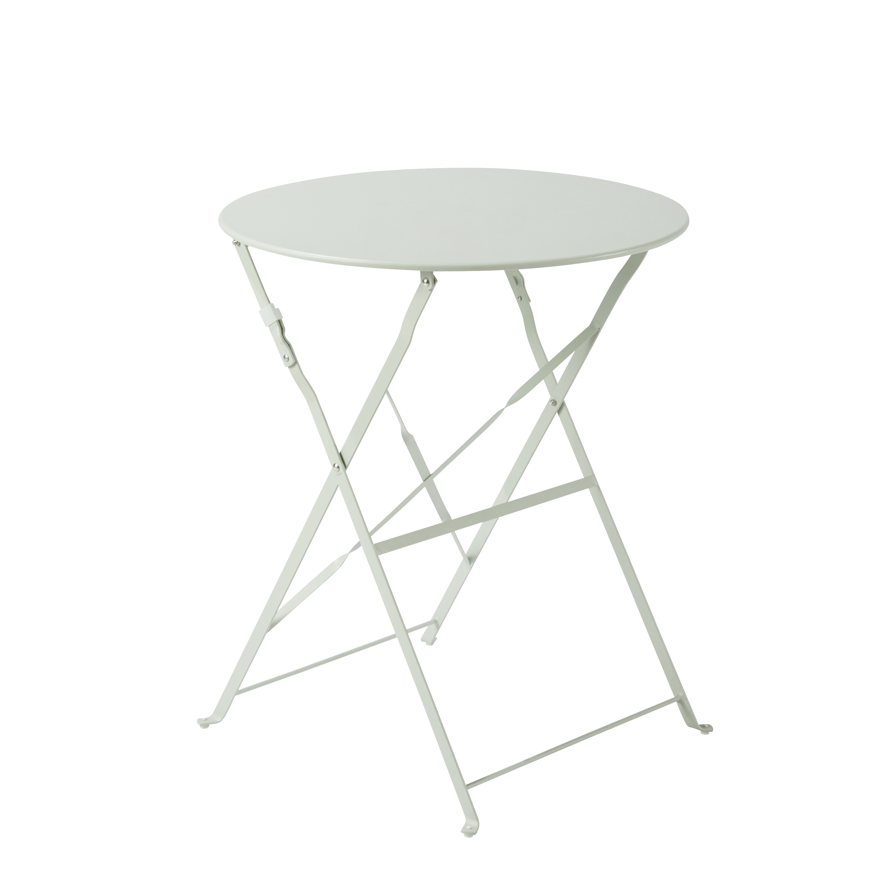 Conjunto refeição dobrável com mesa redonda 60 cm e 2 cadeiras em metal verde-água Naterial Flora - 13