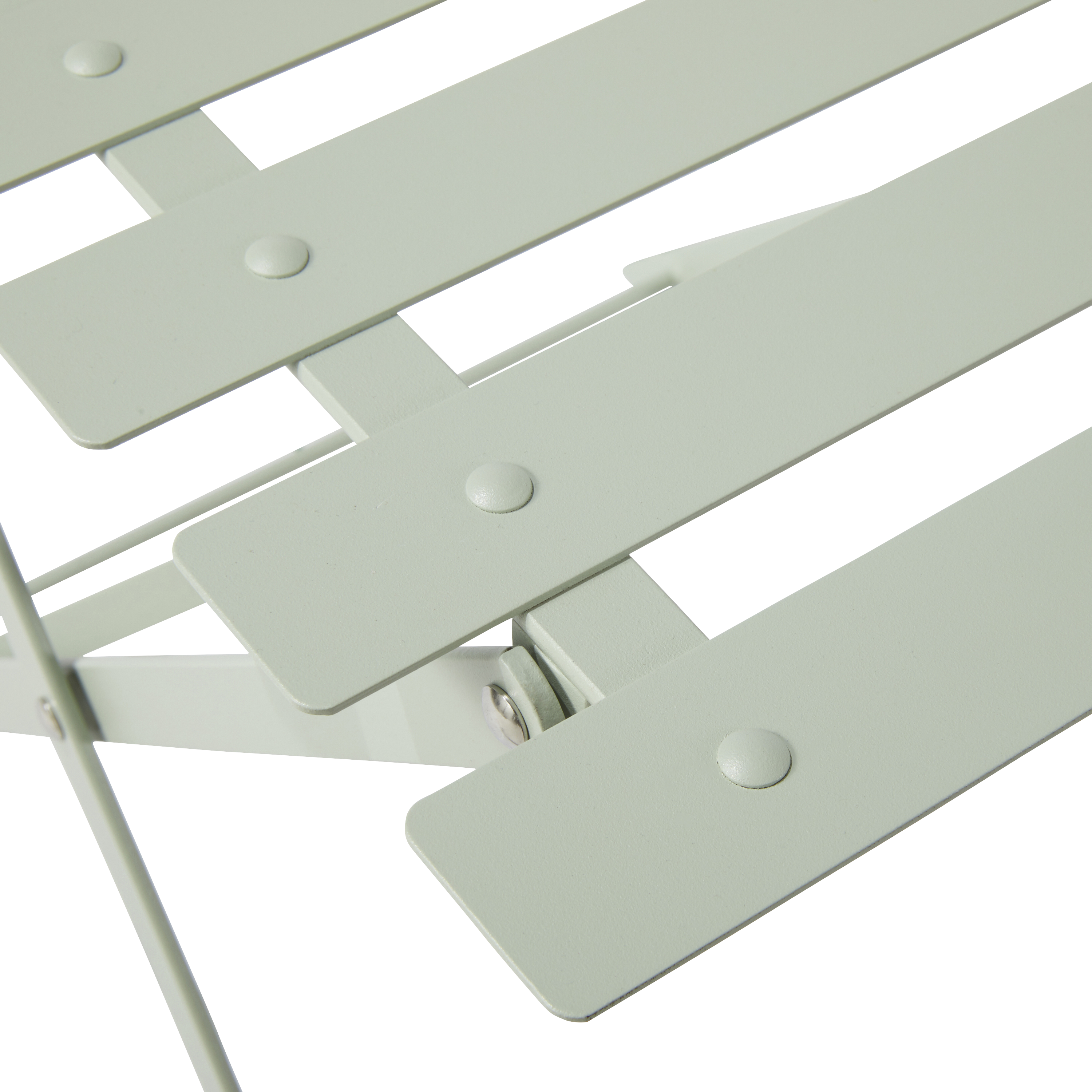 Conjunto refeição dobrável com mesa redonda 60 cm e 2 cadeiras em metal verde-água Naterial Flora - 23