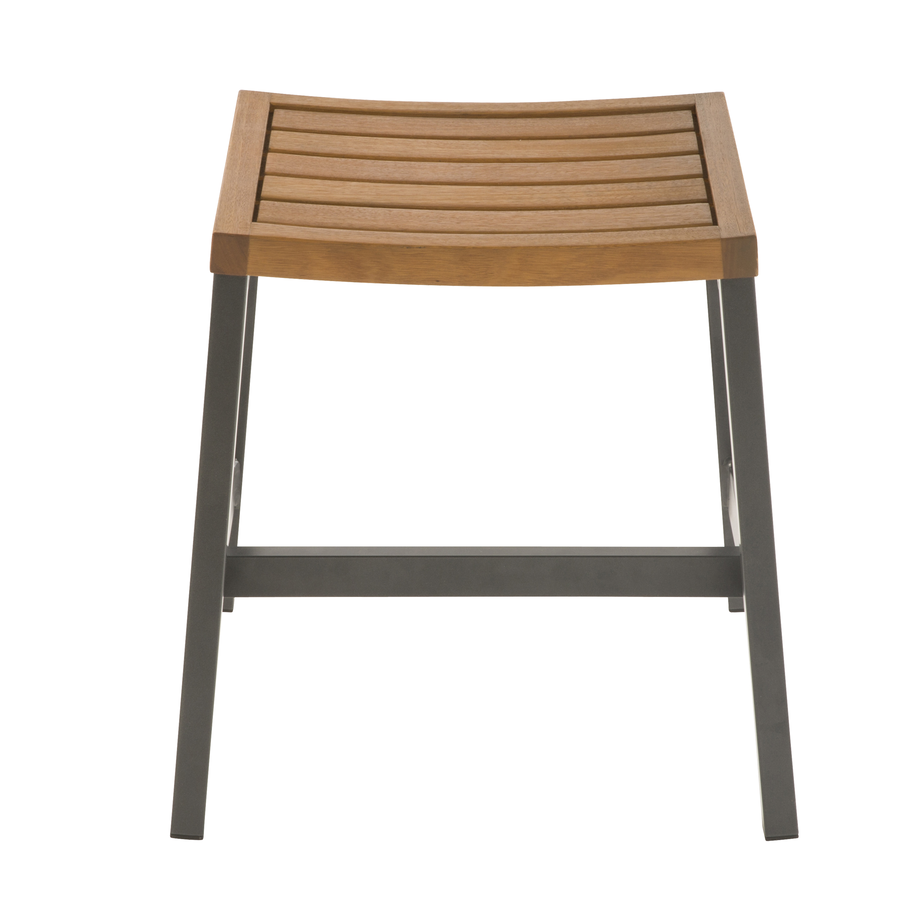 Lot de 2 tabourets de jardin NATERIAL Oris alu gris anthracite/bois eucalyptus - 5