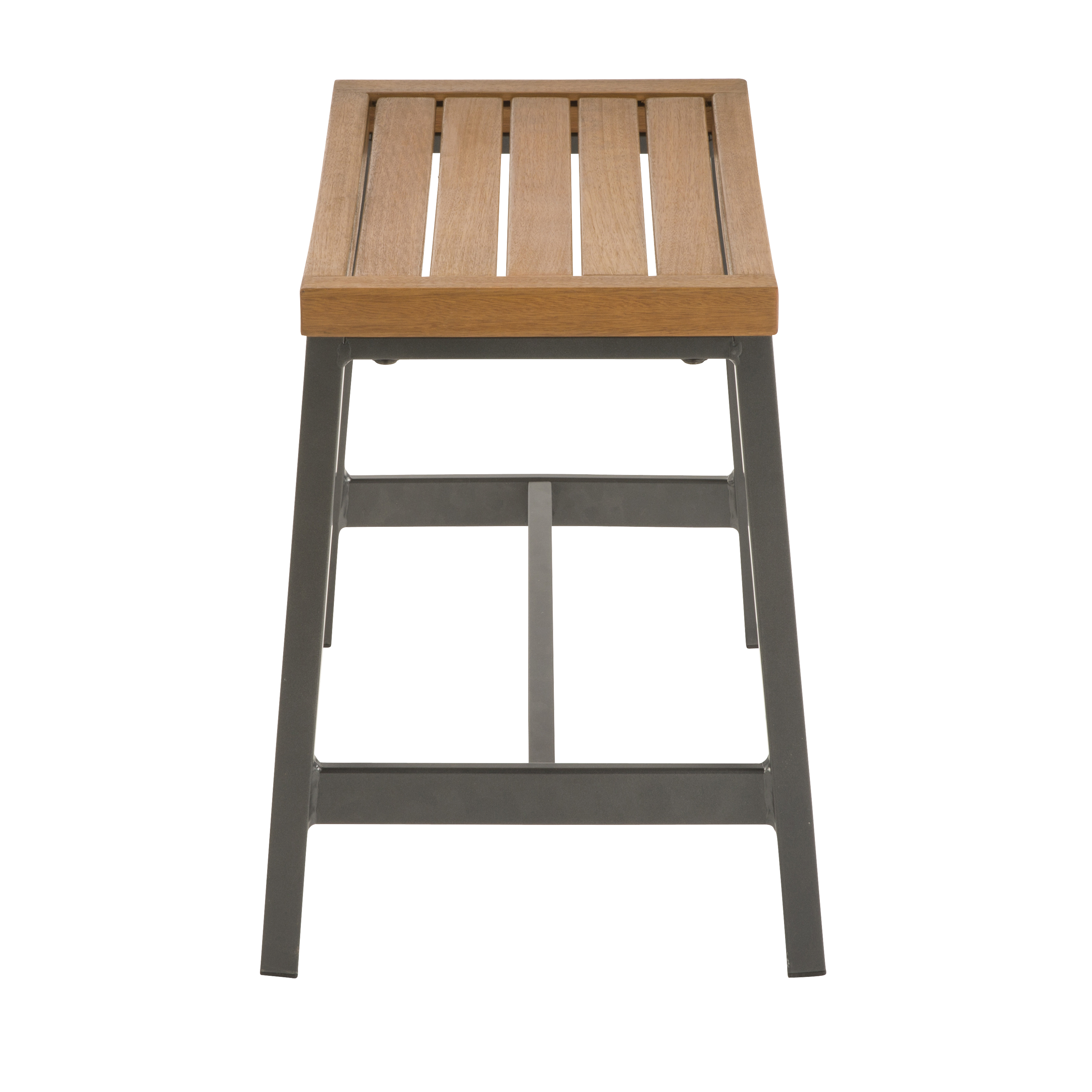 Lot de 2 tabourets de jardin NATERIAL Oris alu gris anthracite/bois eucalyptus - 6